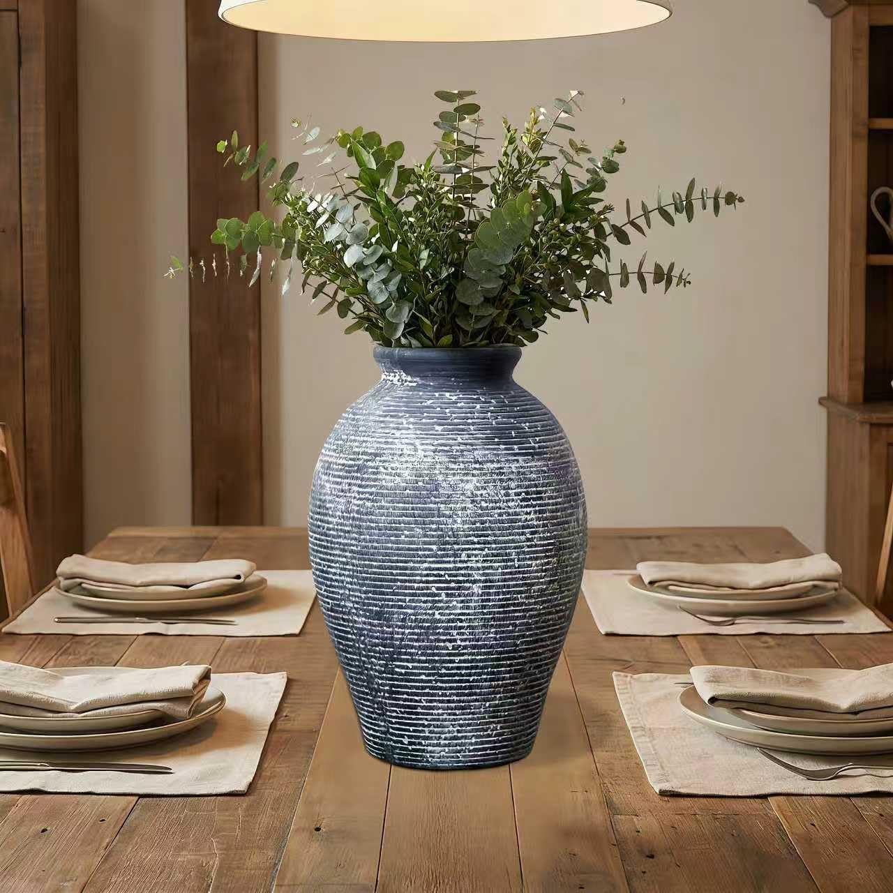 Ceramic Flower Vase / Dark Blue-9.3