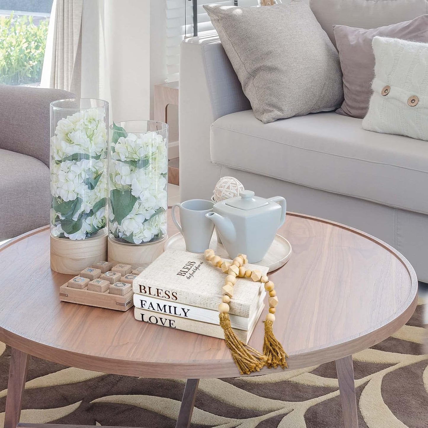 Linen Covered Decor Books / Beige / Set of 3