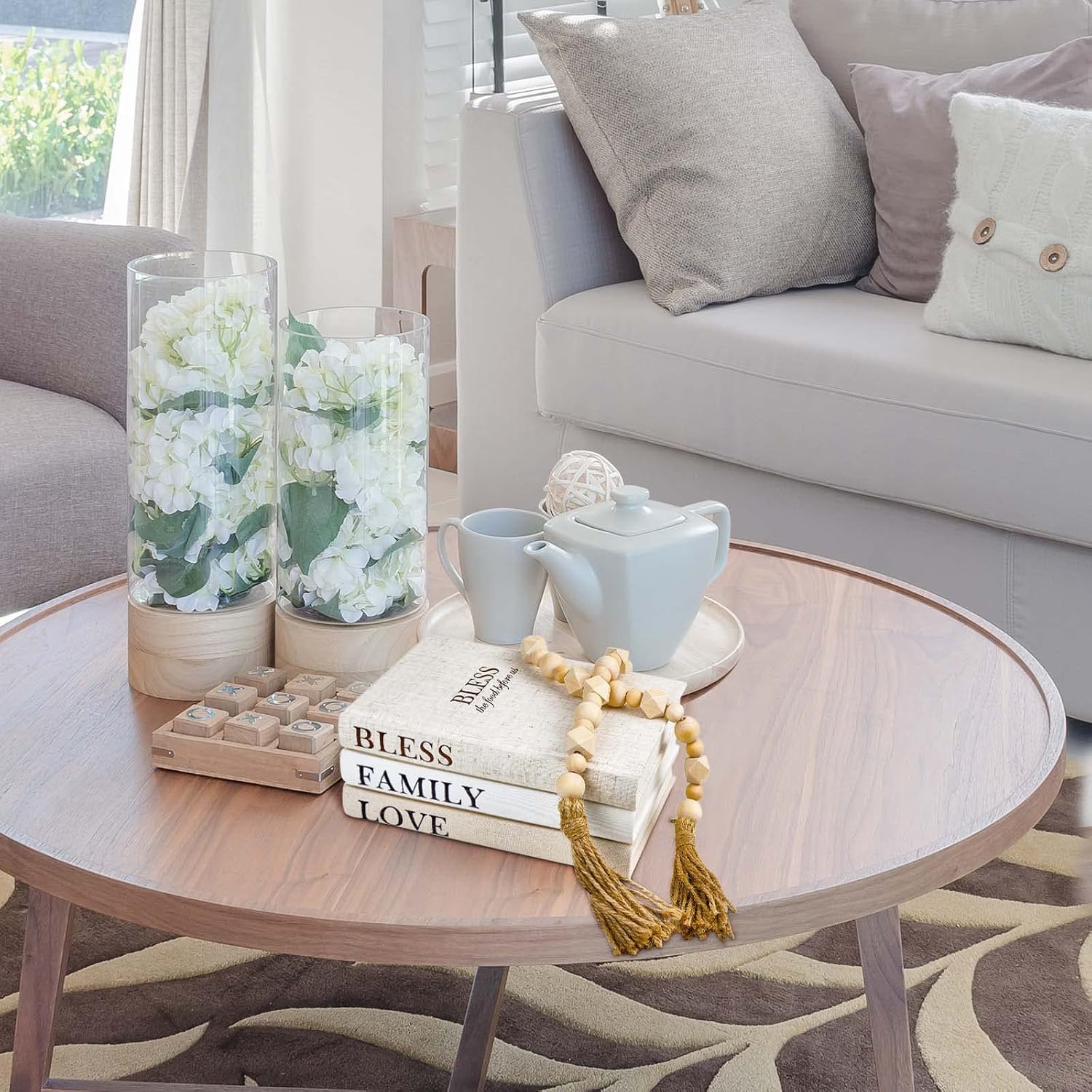 Linen Covered Decor Books / Beige / Set of 3
