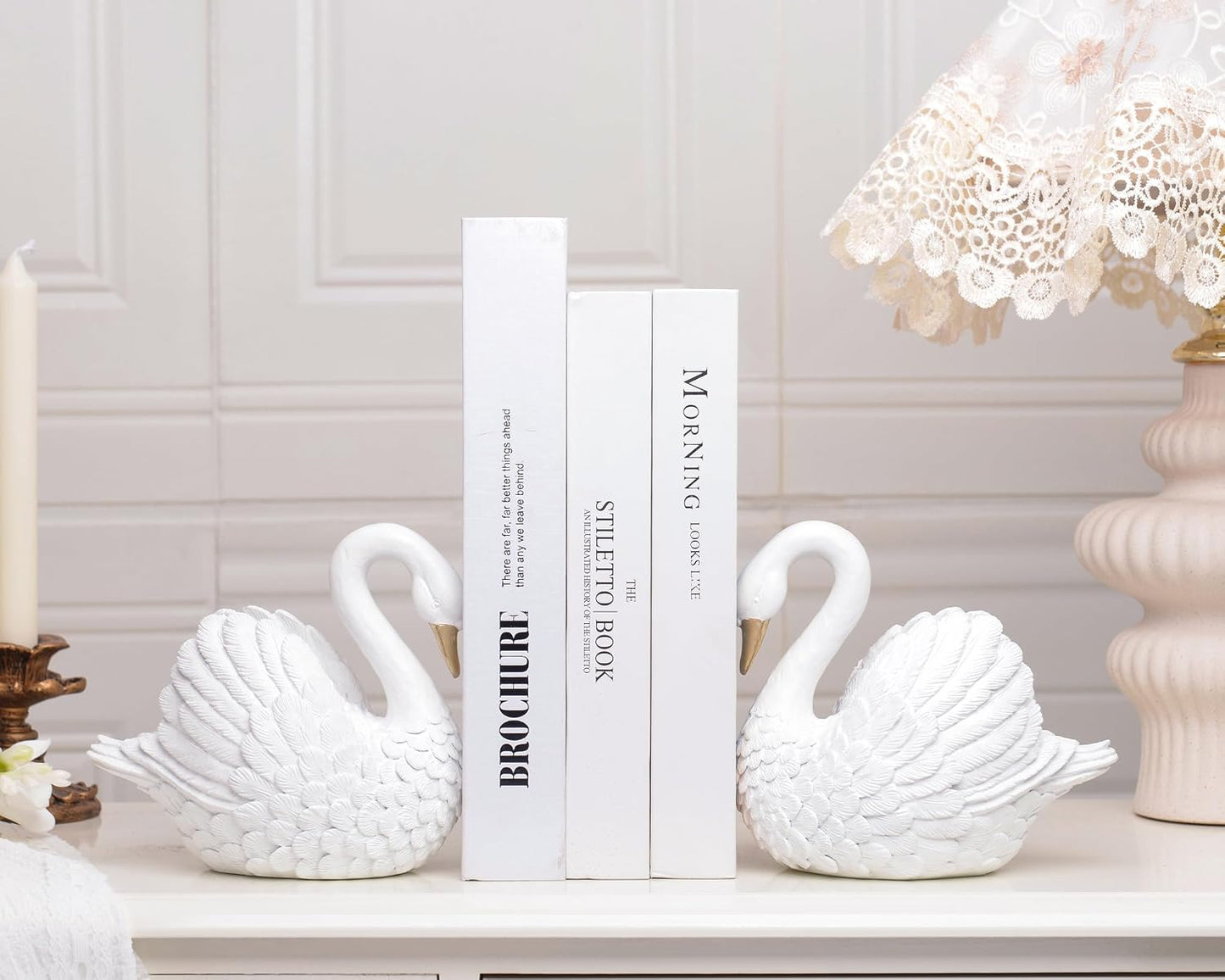 Resin Book Ends / White