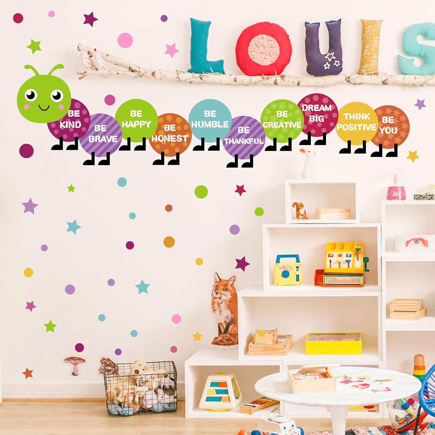 Kids Playroom Wall Decals Inspirational Wall Stickers Colorful Nursery Walls Decal Polka / Purple