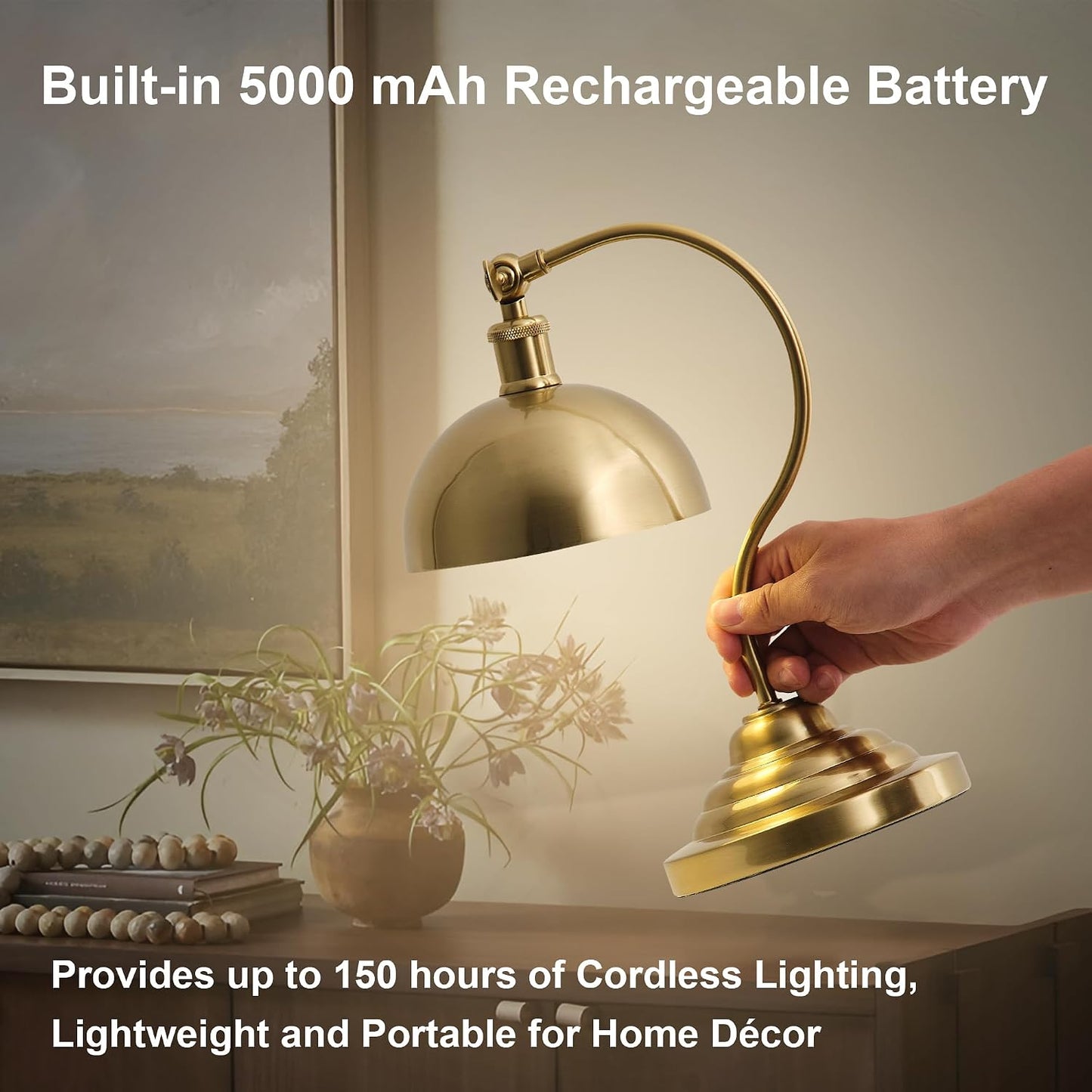 Battery Operated Desk Lamps / Brass