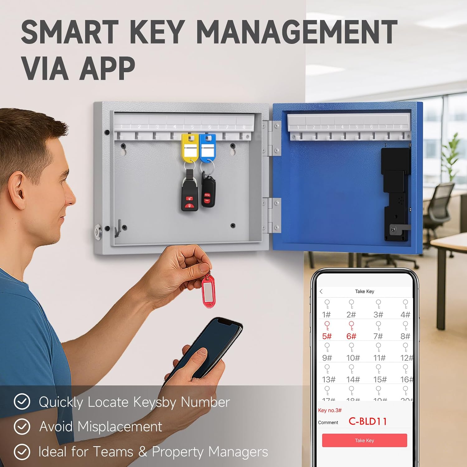 Key Organizer box / APP Bluetooth/One Time Password Share/Wi-Fi Remote