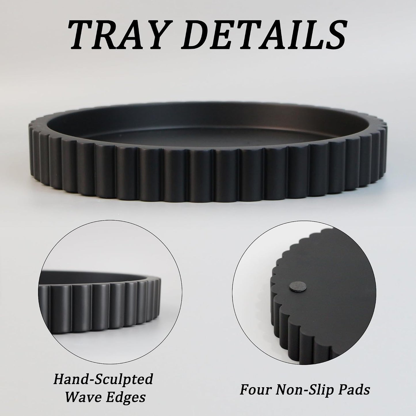 Modern Organizer / Decorative Coffee Table Tray / Black