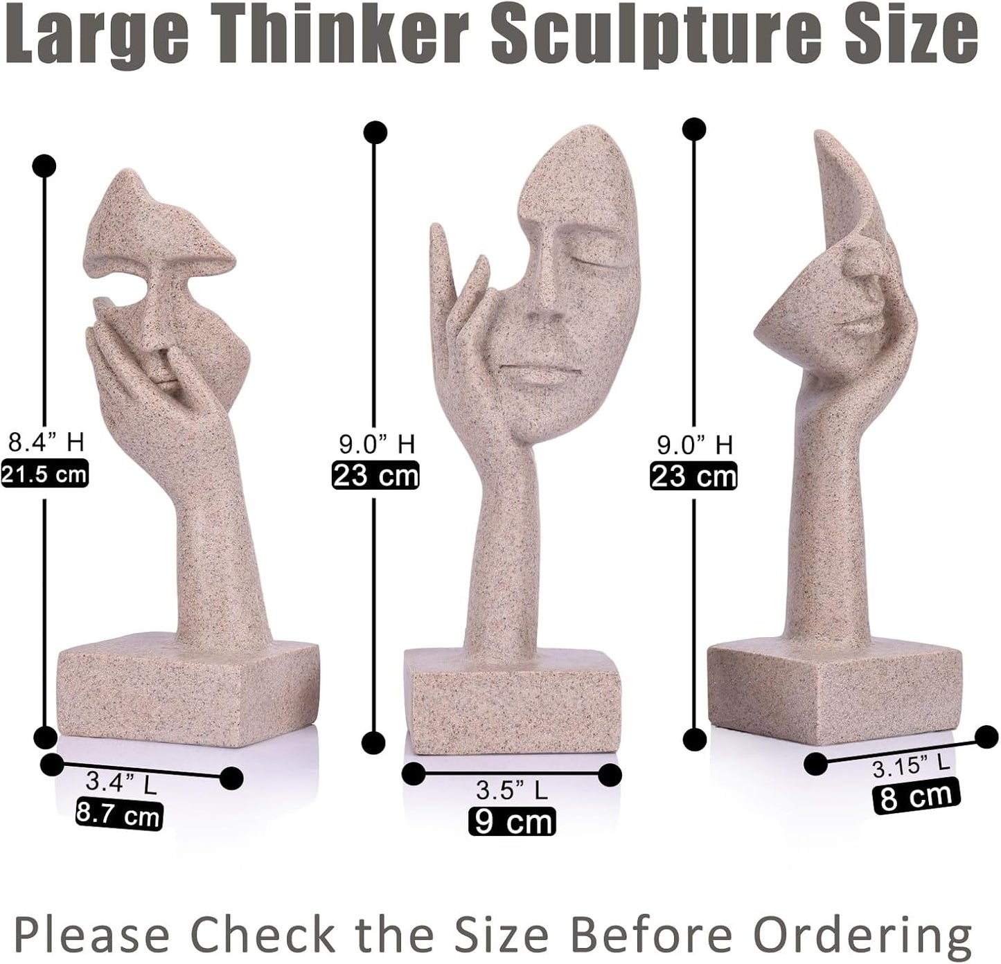 Thinker Large Statue Set / Sandstone / Set of 9
