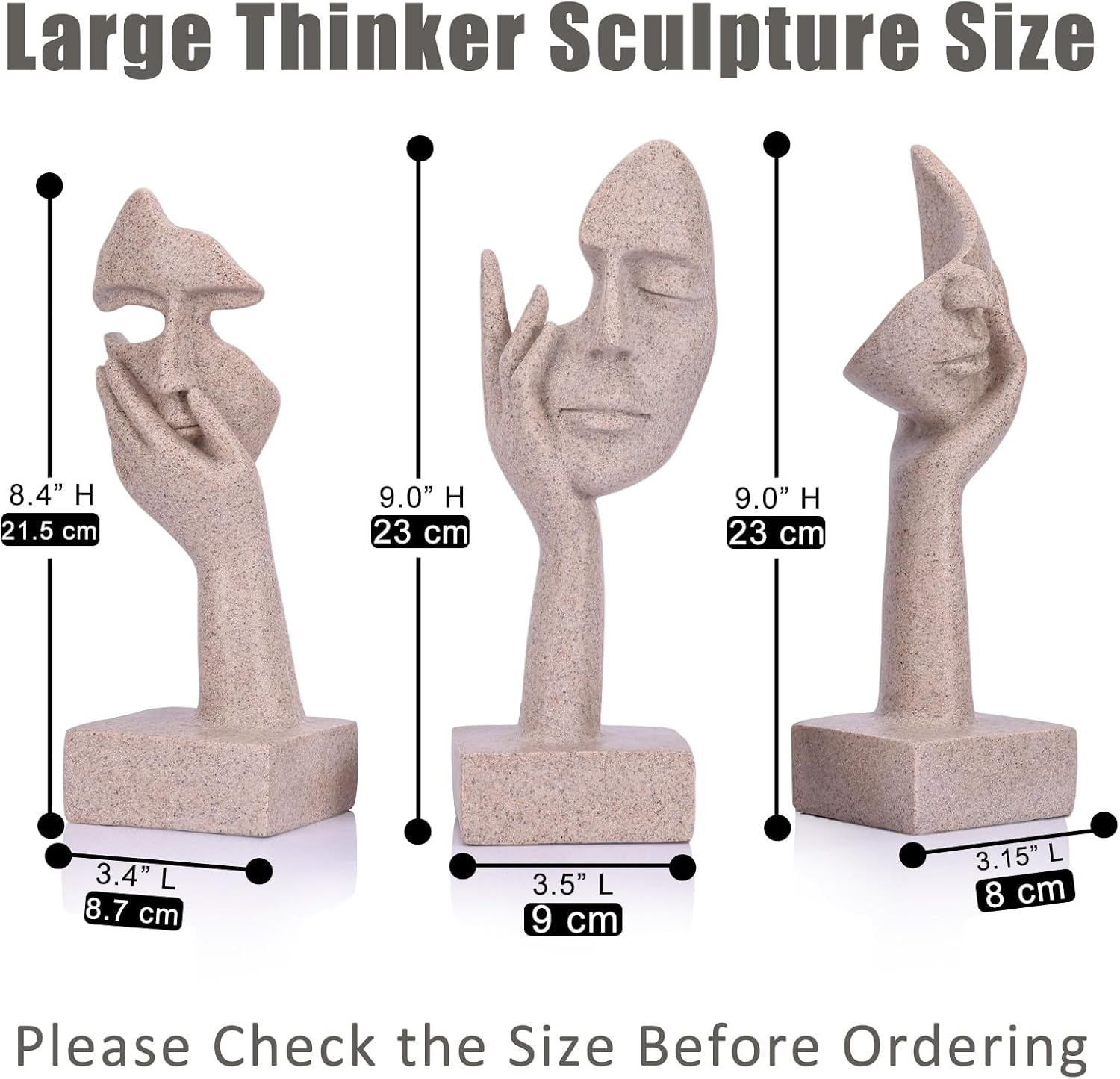 Thinker Large Statue Set / Sandstone / Set of 9