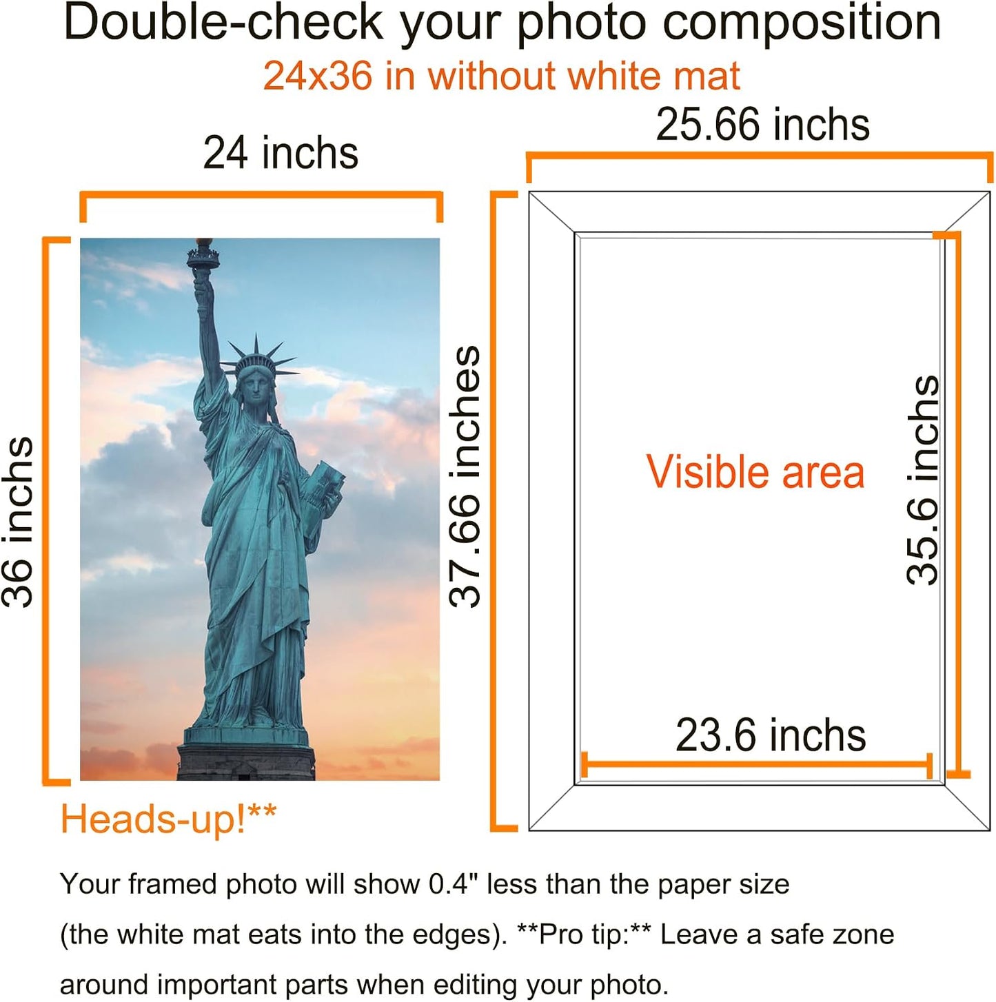 SESEAT 24x36 Picture Frame Black Set of 6, Display Pictures 24x36 Without Mat for Wall Mounting, Wall Gallery Poster