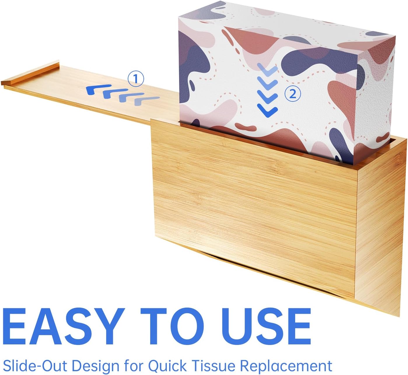 Bamboo Tissue Box Cover / Nature Bamboo / Natural