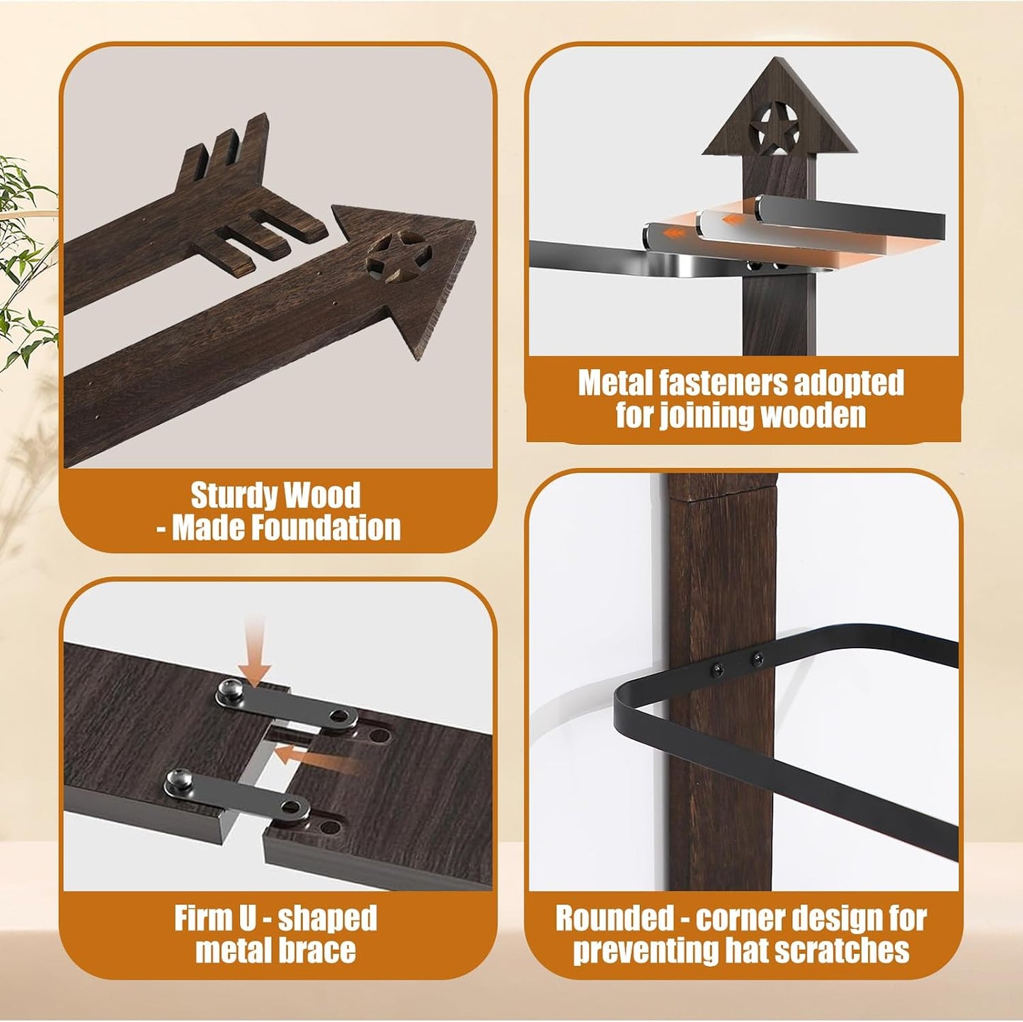 Cowboy Hat Rack -Cowboy hat holder for wall With Heavy- Organize and Display Your Hats with Ease, Wall Mounted Hat