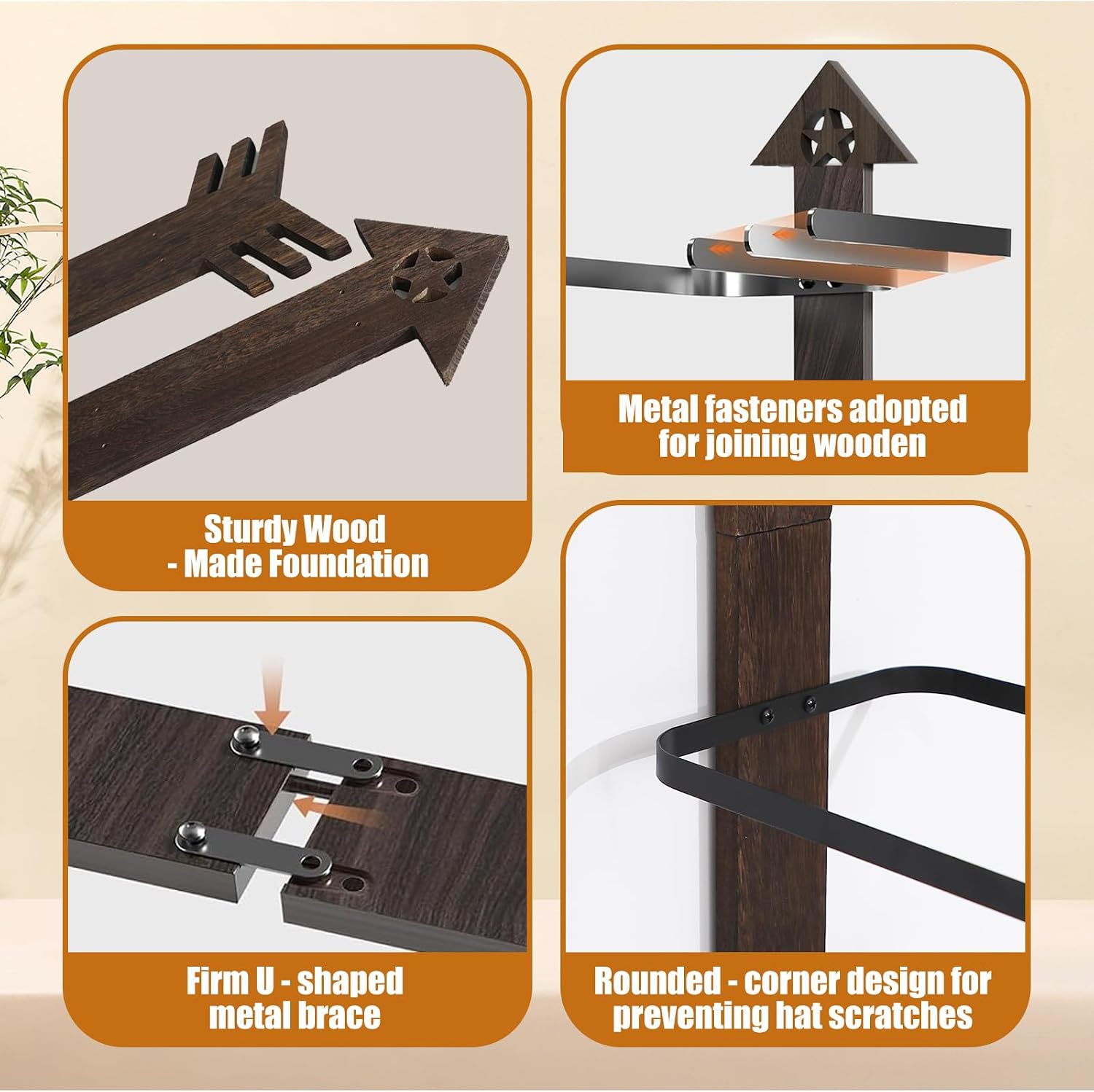 Cowboy Hat Rack -Cowboy hat holder for wall With Heavy- Organize and Display Your Hats with Ease, Wall Mounted Hat
