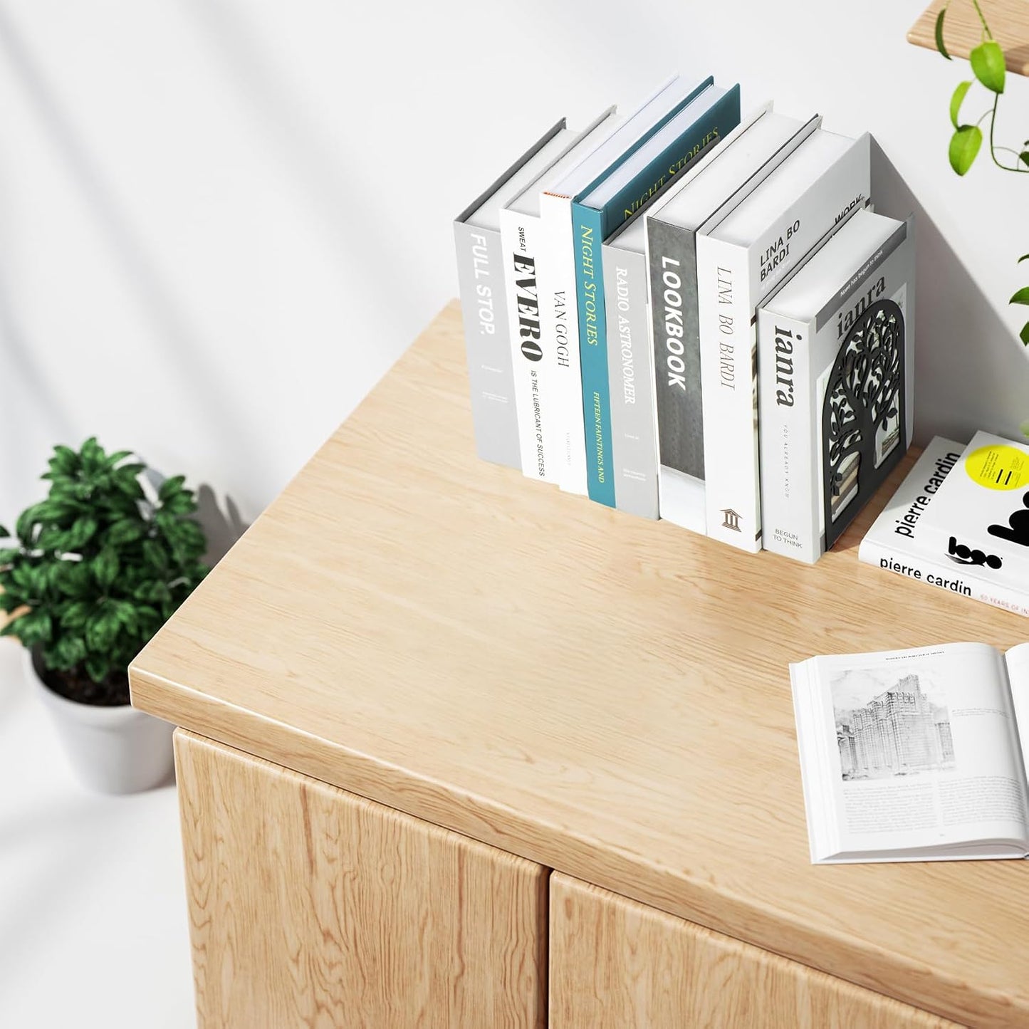 Metal Bookends / Modern Tree Book Ends Decorative