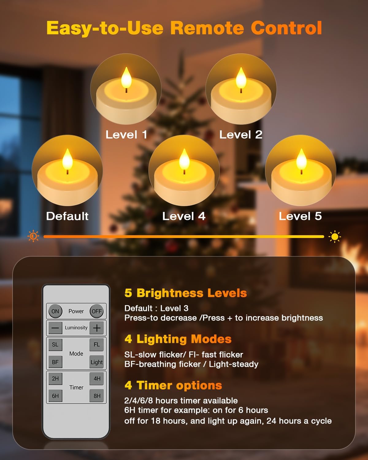 Yme Waterproof Rechargeable Pillar Candles Flickering with Remote Timers | Magnetic Charging Base, Flameless LED