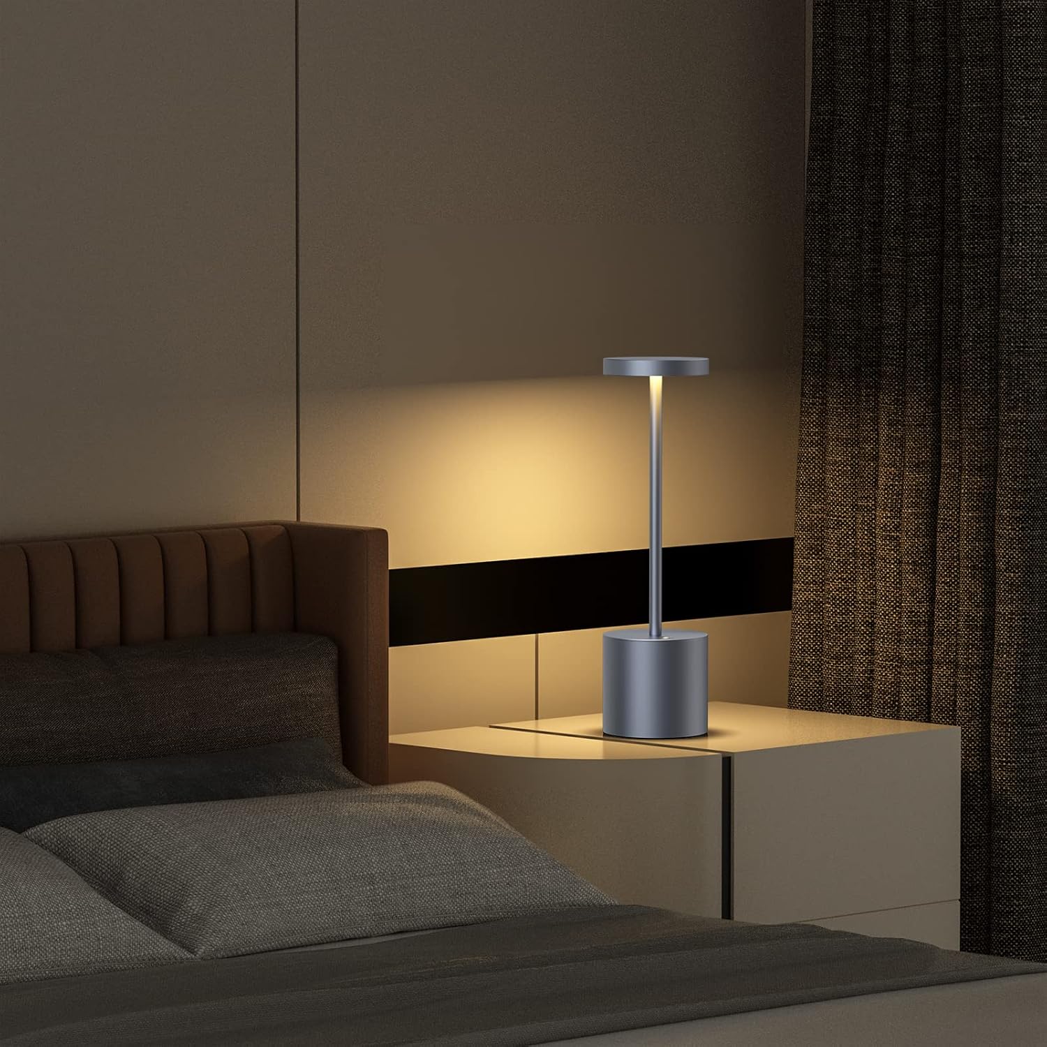 SAKRINGT 2 Pack Cordless Table Lamp Rechargeable,5000mAh Battery Operated Portable LED Table Light,Dimming Desk Lamp