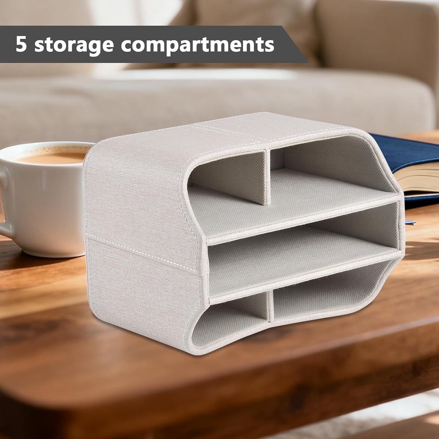 Desk Rotating Organizer/Caddy for TV Remote / Beige