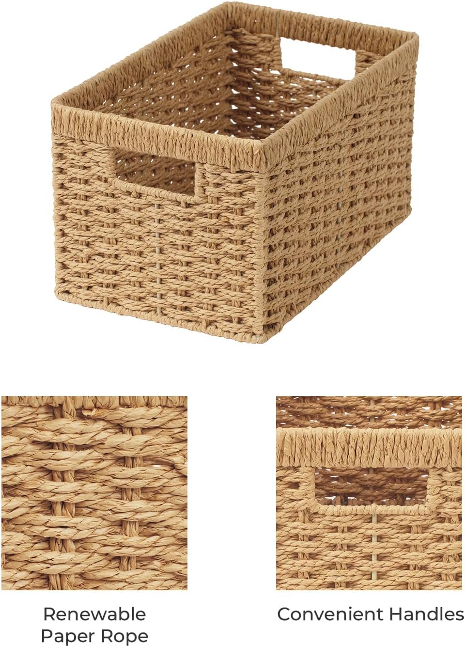 Rectangular Wicker Baskets / Light Brown / 2 x 13