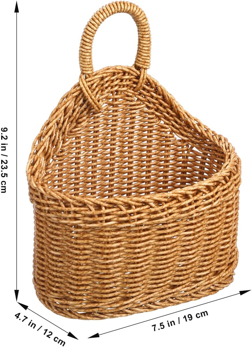 Plastic Woven Kitchen Rustic Wicker Storage Holder for front door decor