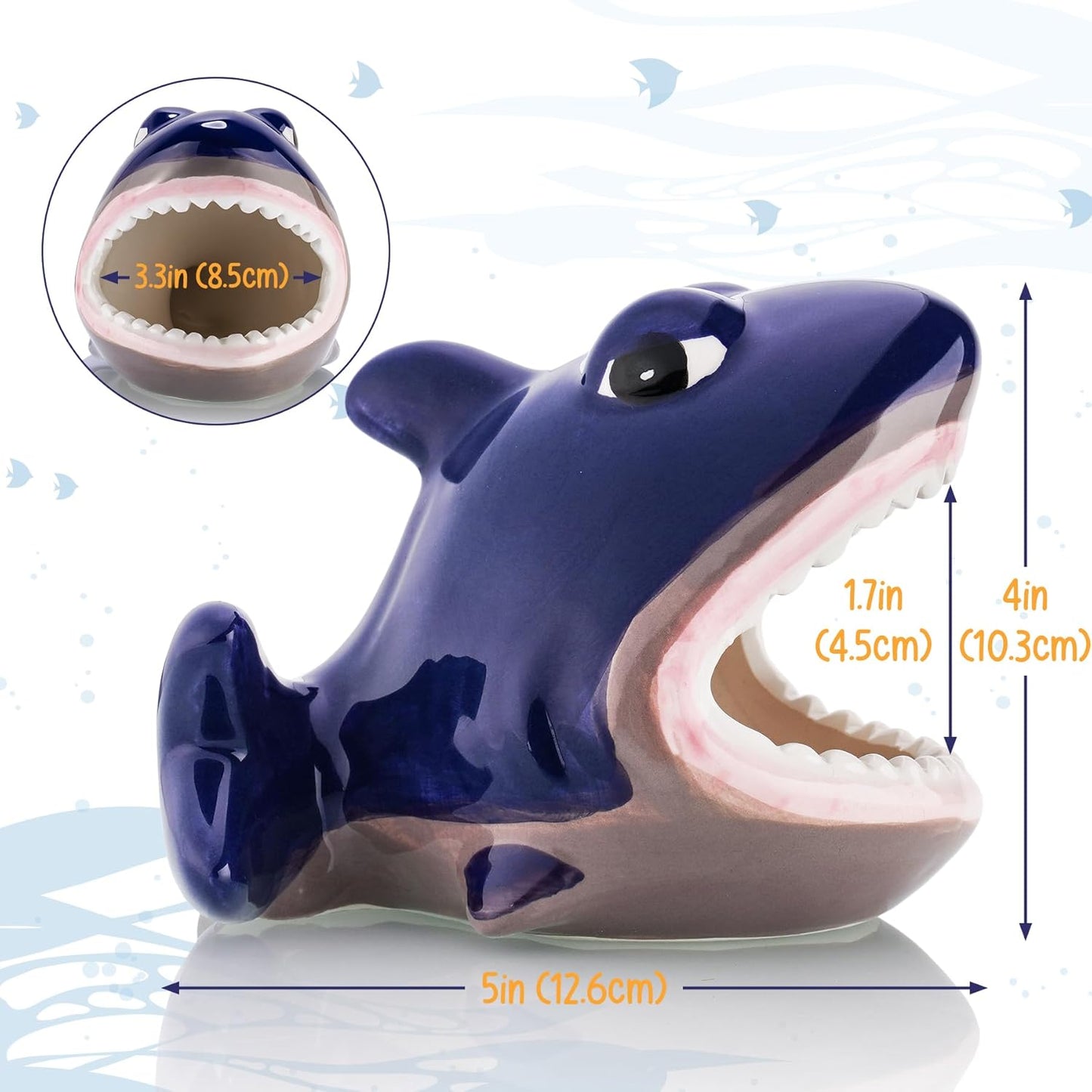 Fun Shark-Shaped Ceramic Sponge Holder