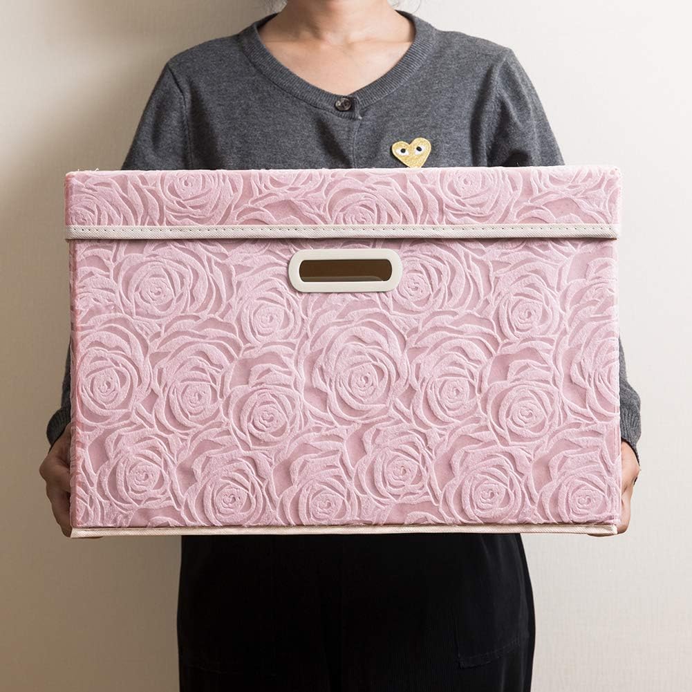 Larger Collapsible Storage Bin / Pink / Large