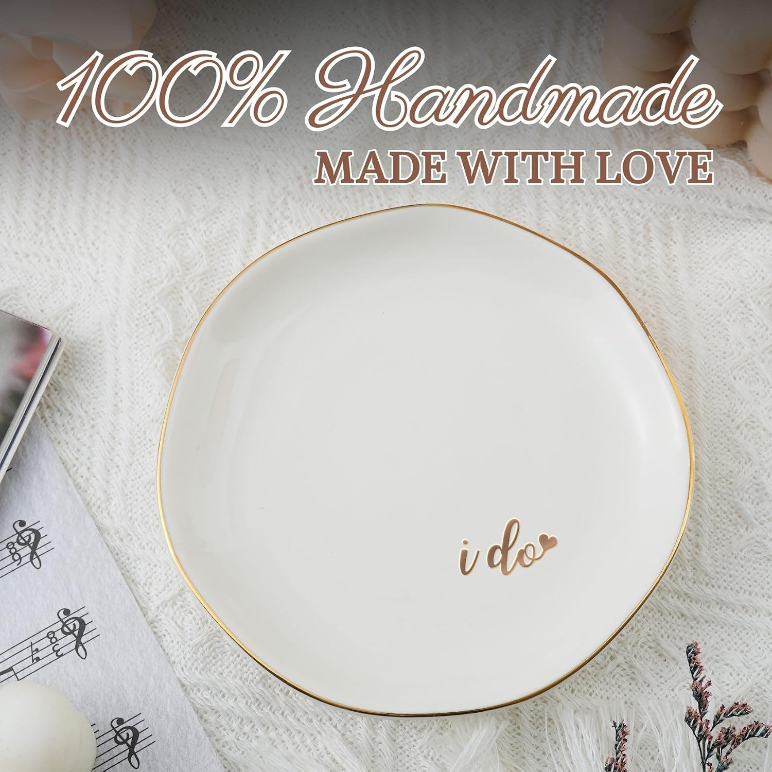 Engaged Gifts Ring Holder Dish / I Do