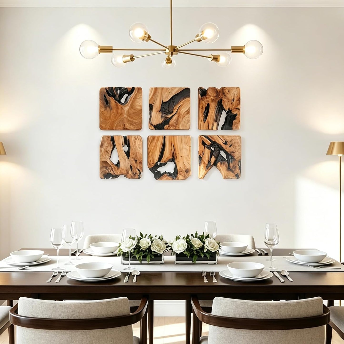 Rustic Abstract Wall Decor / Set of 4