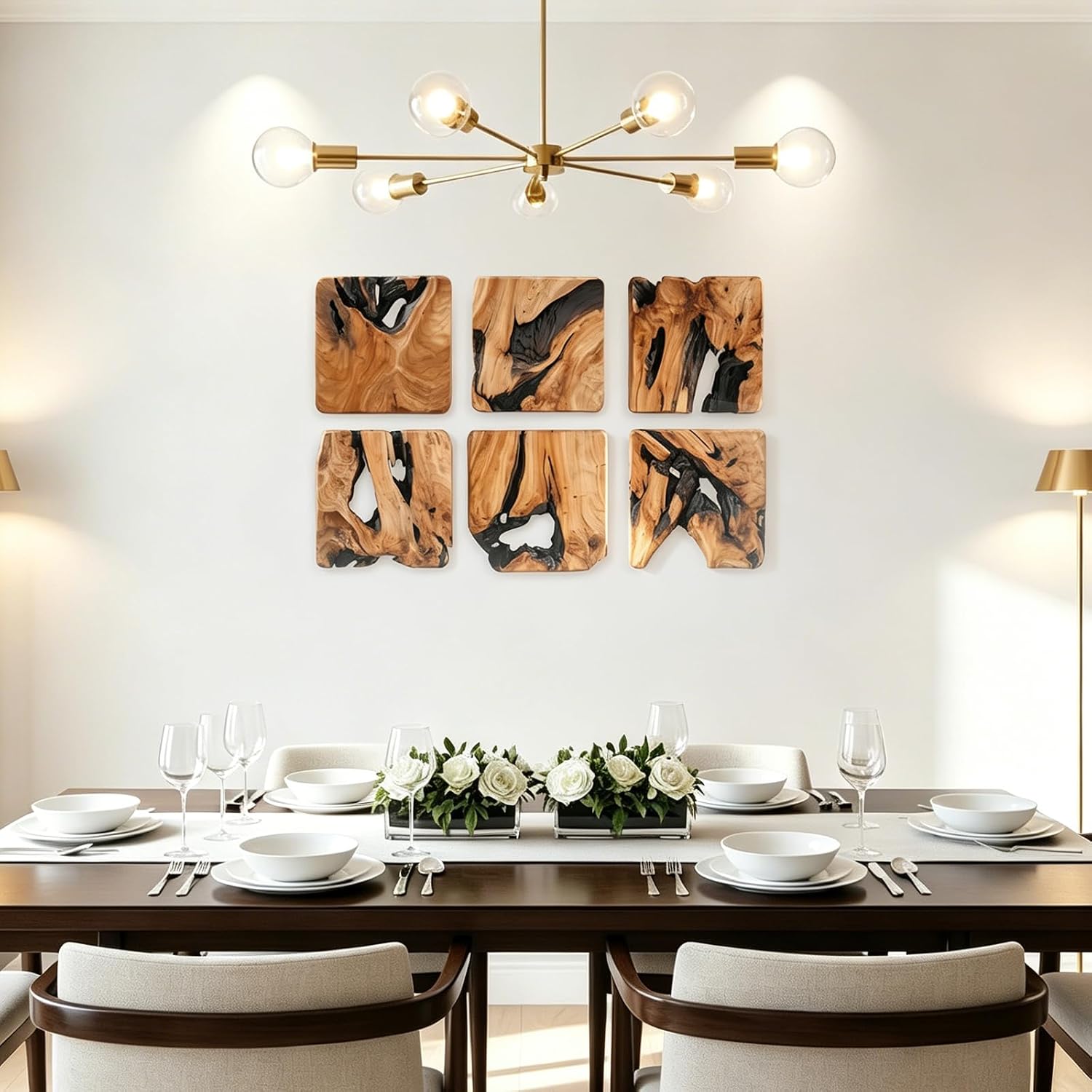 Rustic Abstract Wall Decor / Set of 4