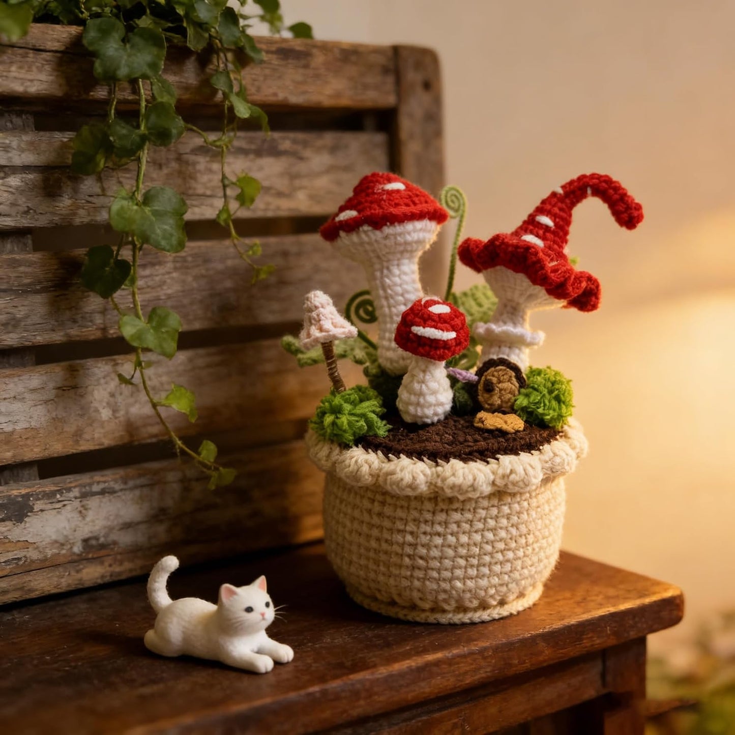 Mushroom Handmade Crochet Flowers