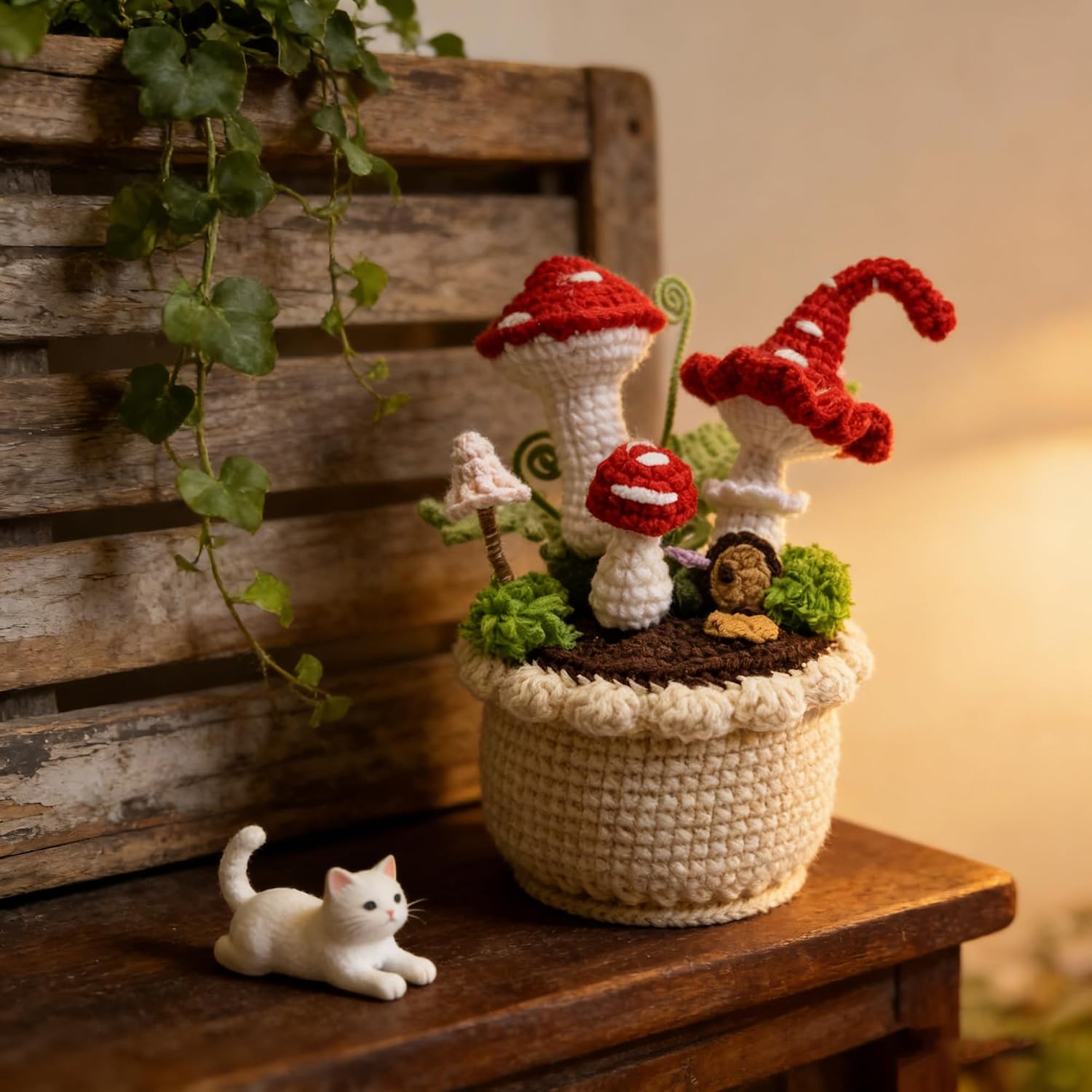 Mushroom Handmade Crochet Flowers
