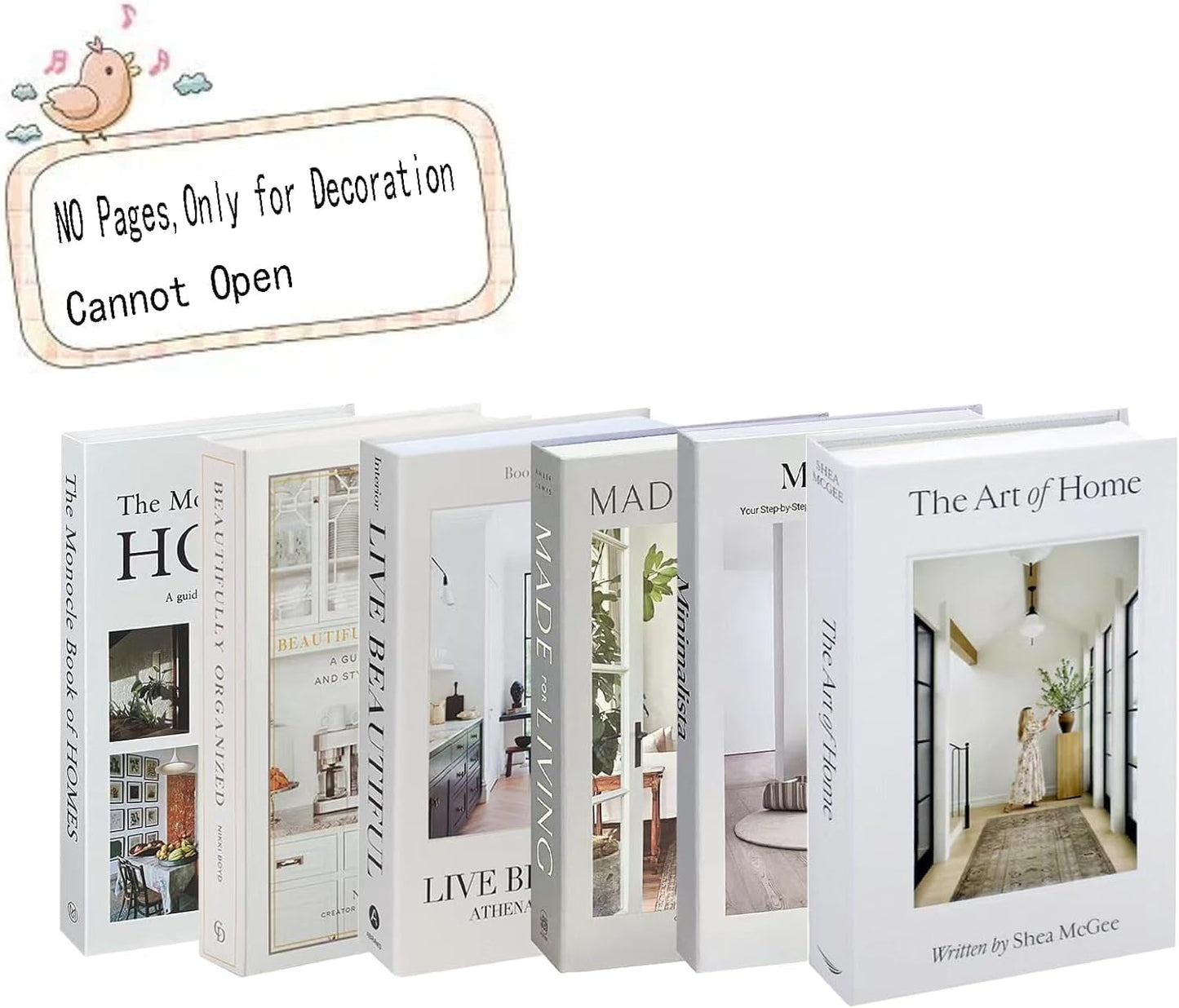 Decorative Books / Grey Home Style / Set of 6