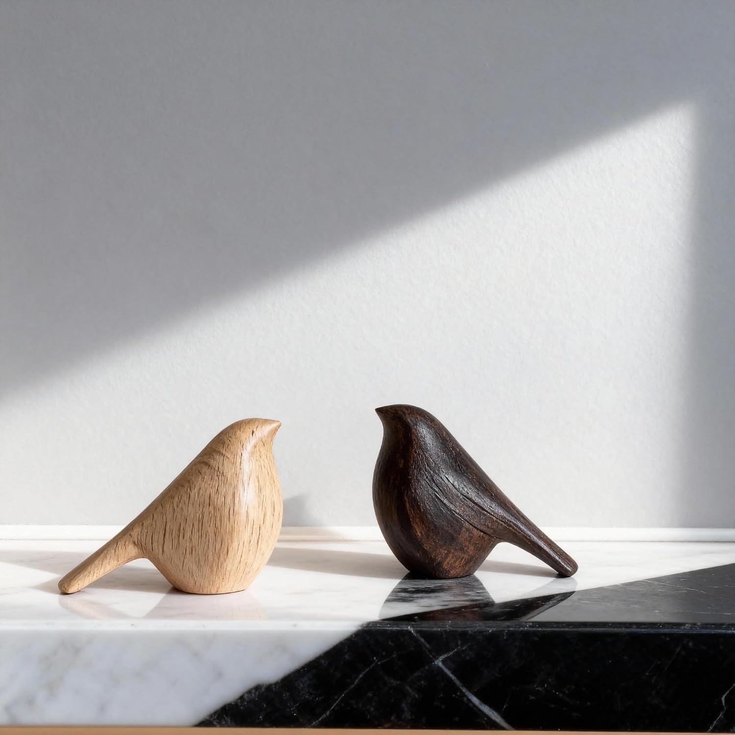 Small Bird Sculptures & Animal Statues / Mixed / Natural / 4.1 Inch / Set of 3