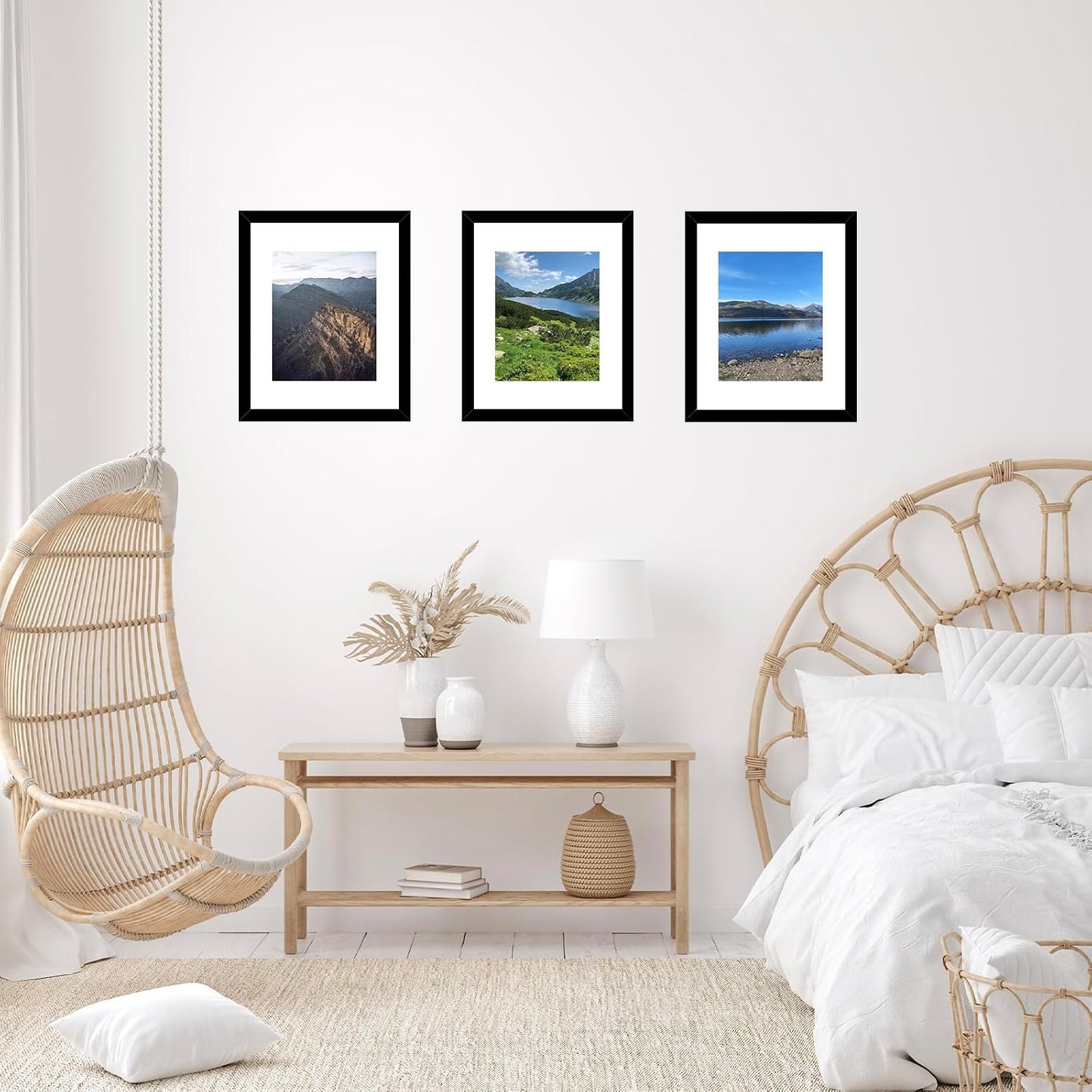 10x14 Picture Frame Set of 12 for 30 x 40 cm Diamond Art Painting, Display 8.5x11 with Mat or 10x14 without Mat, Wood