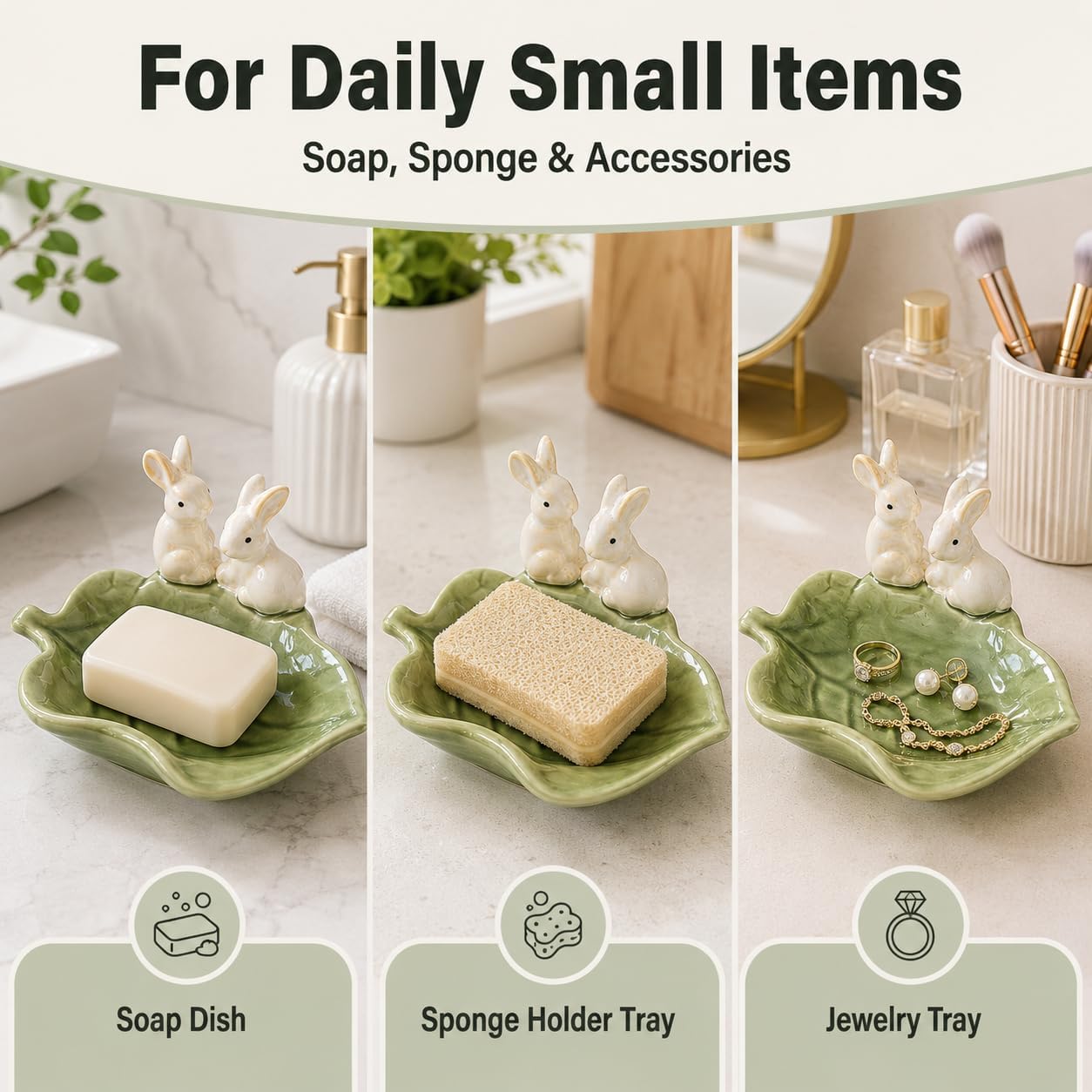 Bunny Countertop Tray / Green