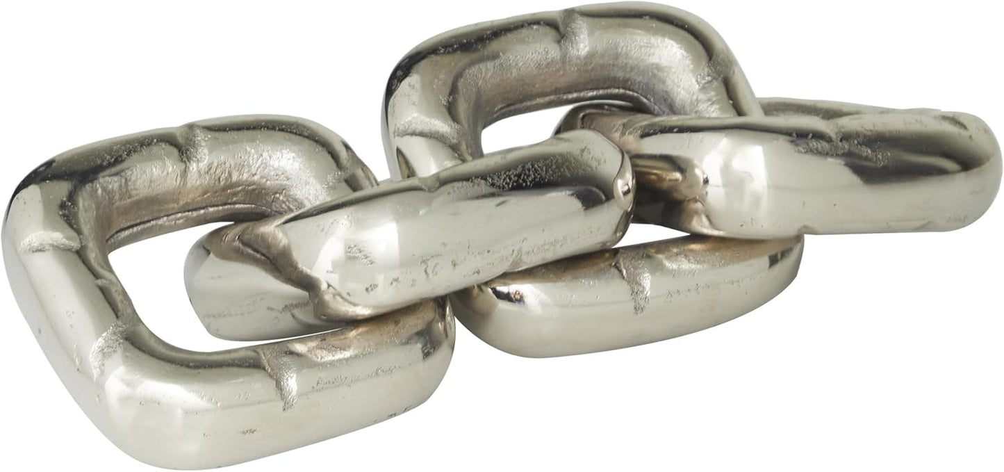 Aluminum Metal Chain Decorative Sculpture Home Decor Statue / Black / SMALL SIZE / 14 x 5 x 3