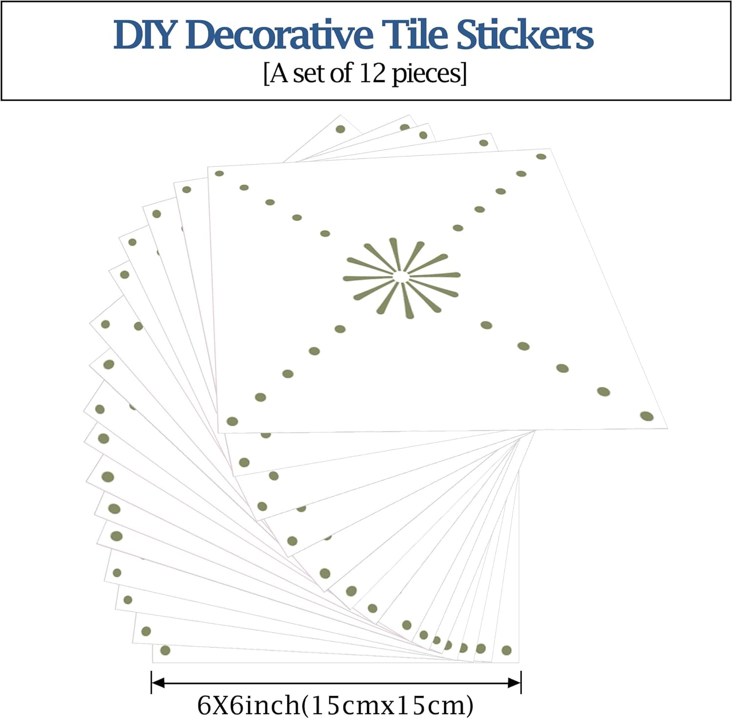 Peel & Stick Wall Tile Stickers Backsplash Self Adhesive / Green / 6 x 6 / Set of 12