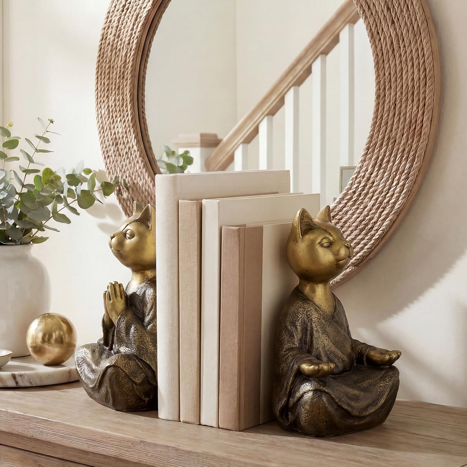 Heavy Resin Book Ends / Gold