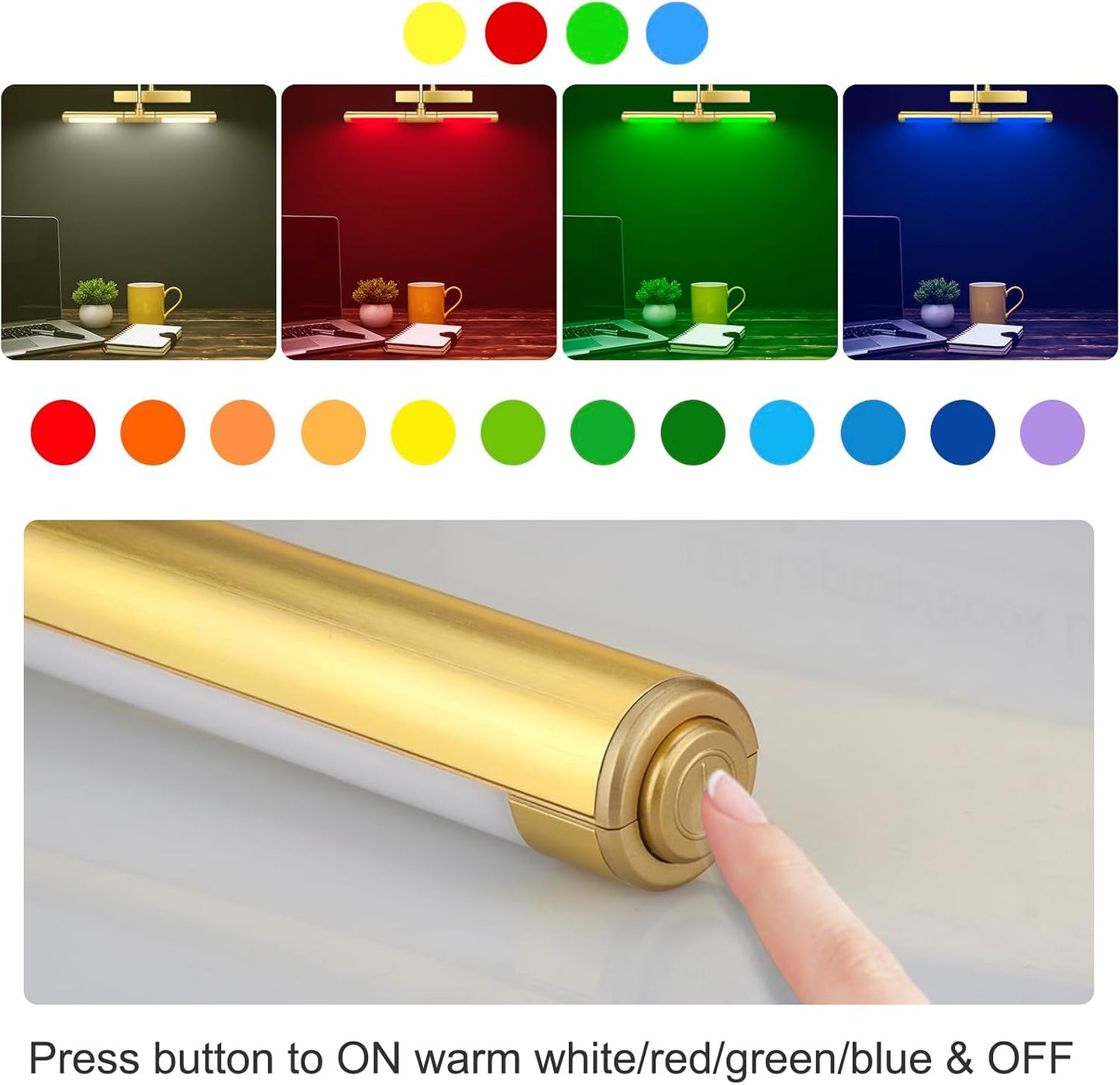 LUXSWAY Wireless Picture Lights for Paintings,Recgargeable Battery Art Display Light with Remote Control,Dimmable and