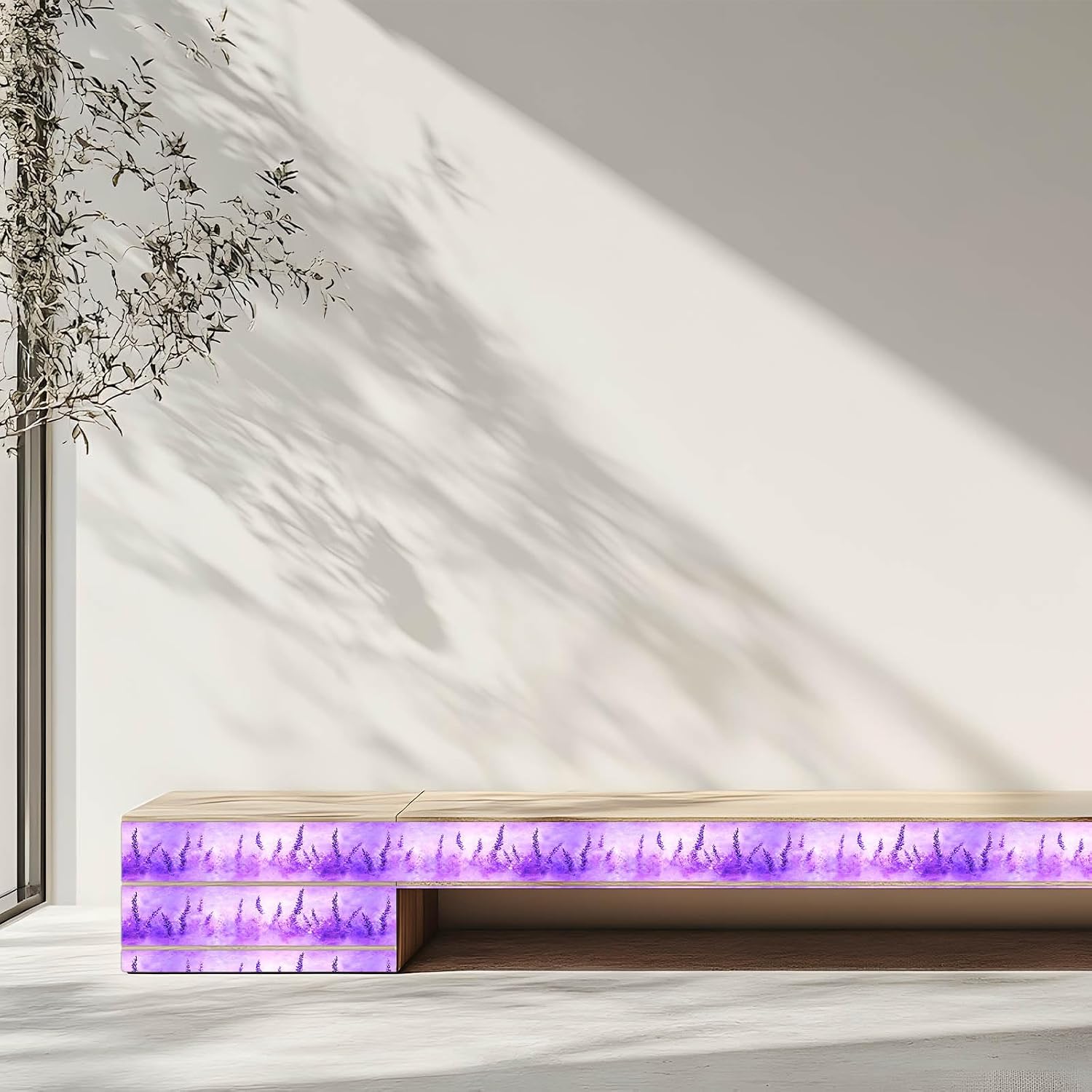 Wallpaper Border Peel and Stick Wall Accent PVC Lavender / Lavender Mist Flower / Purple / 4 x 196