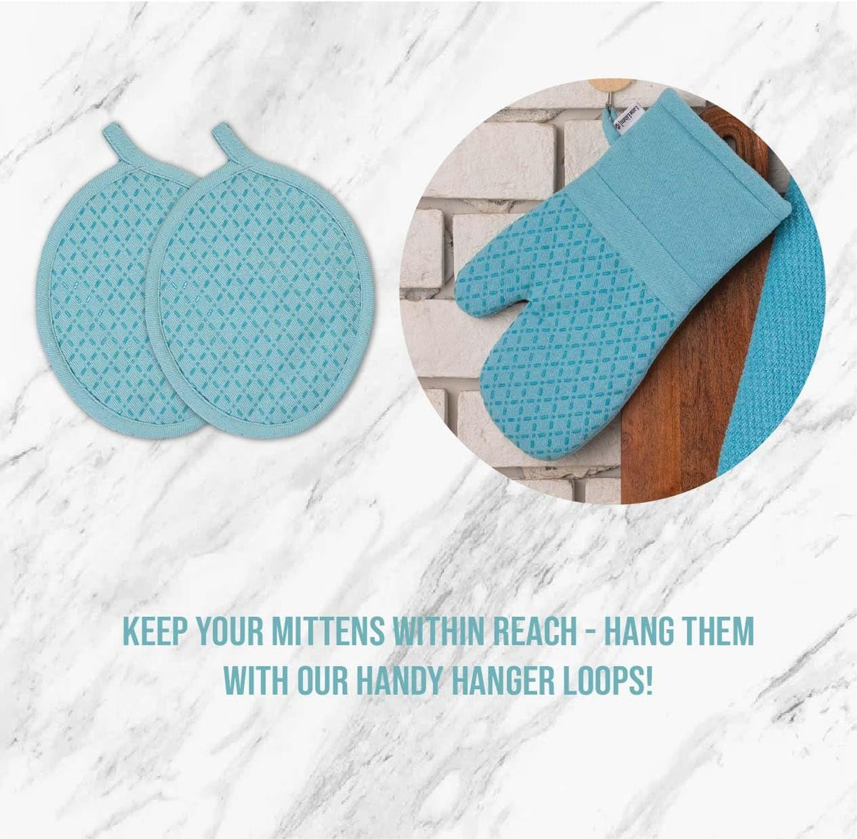 Lane Linen 16Pc Kitchen Towel Set - Heat Resistant Oven Mitts & Pot Holders, Reusable Dish Cloths, Absorbent Hand