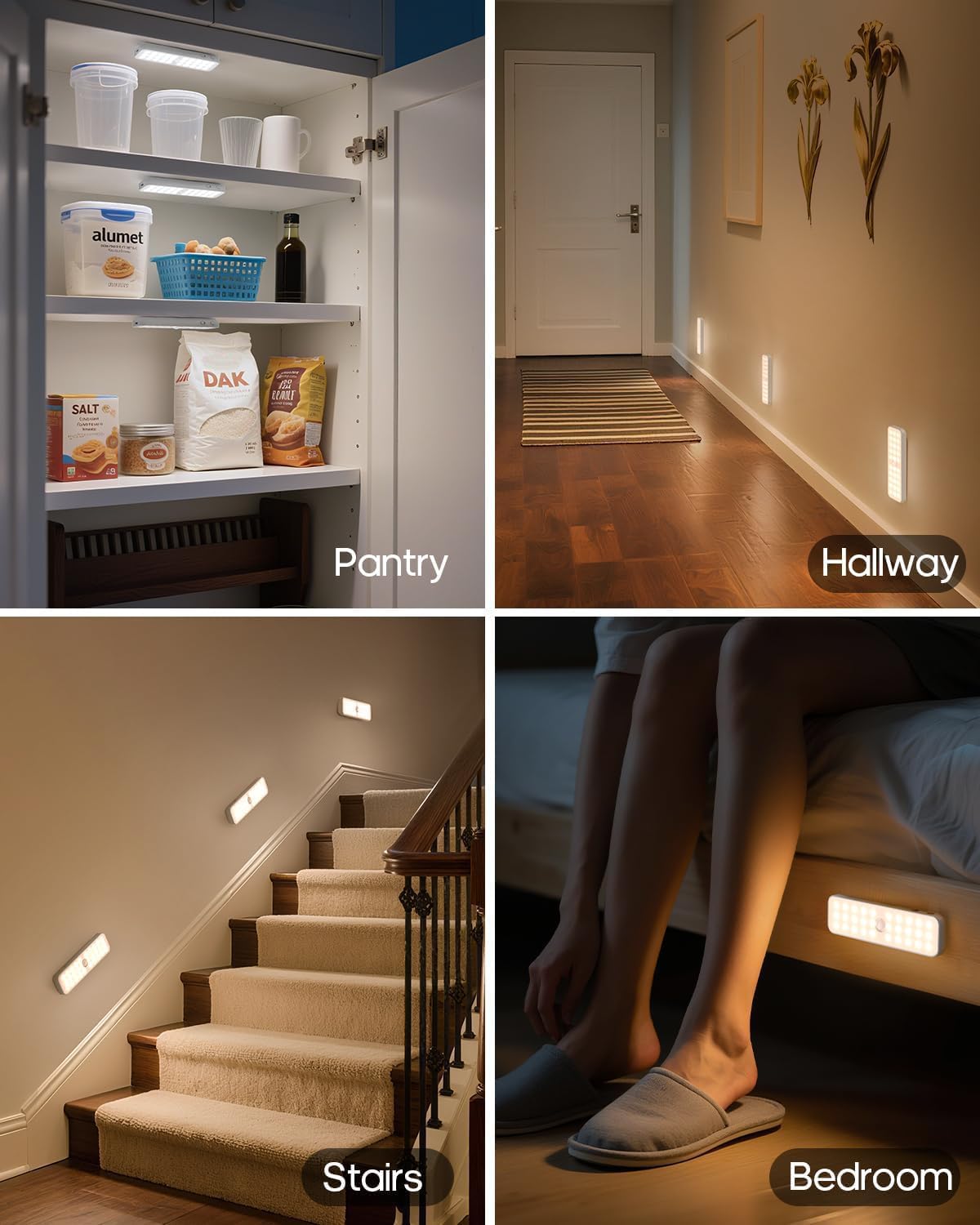 GOODEA 6" Under Cabinet Lighting with Charging Station, 6 Pack | Rechargeable Motion Sensor Light Indoor, 3CCT Dimmable