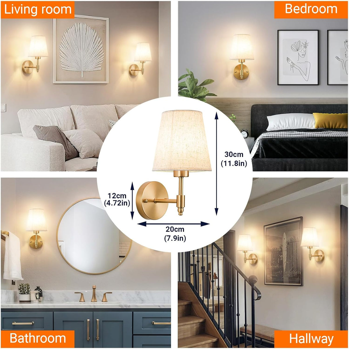 YHCDLAMP Peel and Stick Wall Sconces, No Drilling Stick On Wall Sconce, Wireless Battery Operated Wall Lights, Adhesive