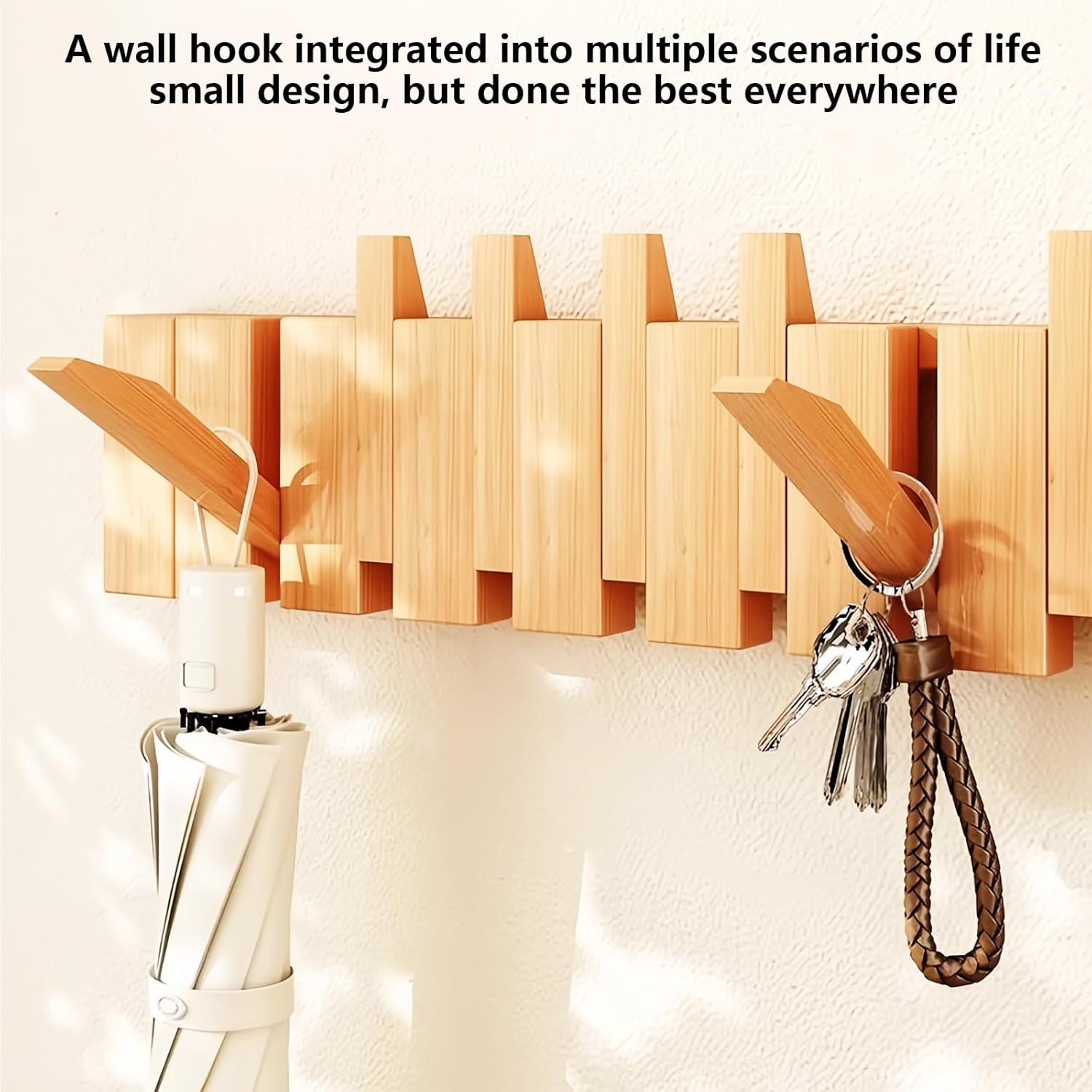 Paint Wood Wall Mounted Coat RackHooks Piano Key Hangers Natural Solid Wood Hanger Non-Woven Fabric Clothes Hangers for