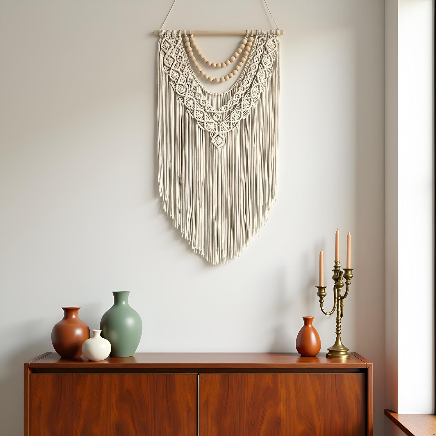 Wood Bead Wall Decor / Wood Bead-b