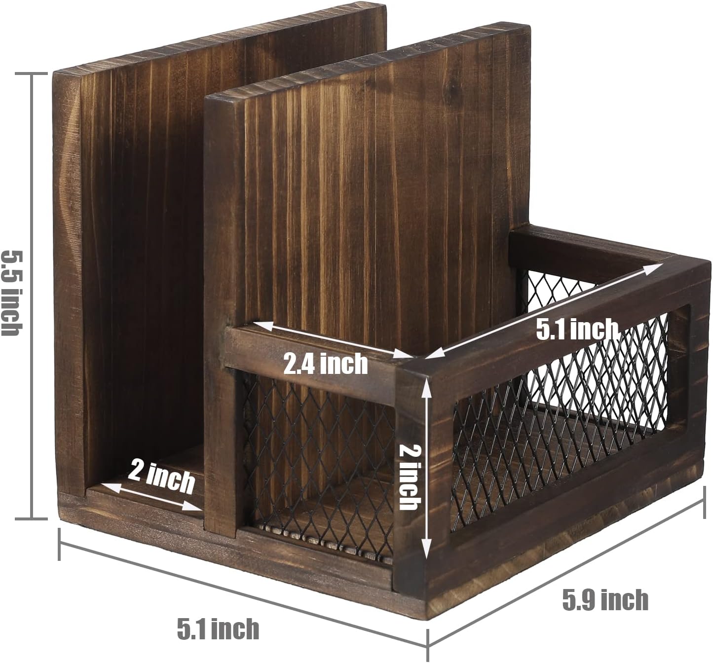 Farmhouse Multifunctional Napkin Holder / Burnt