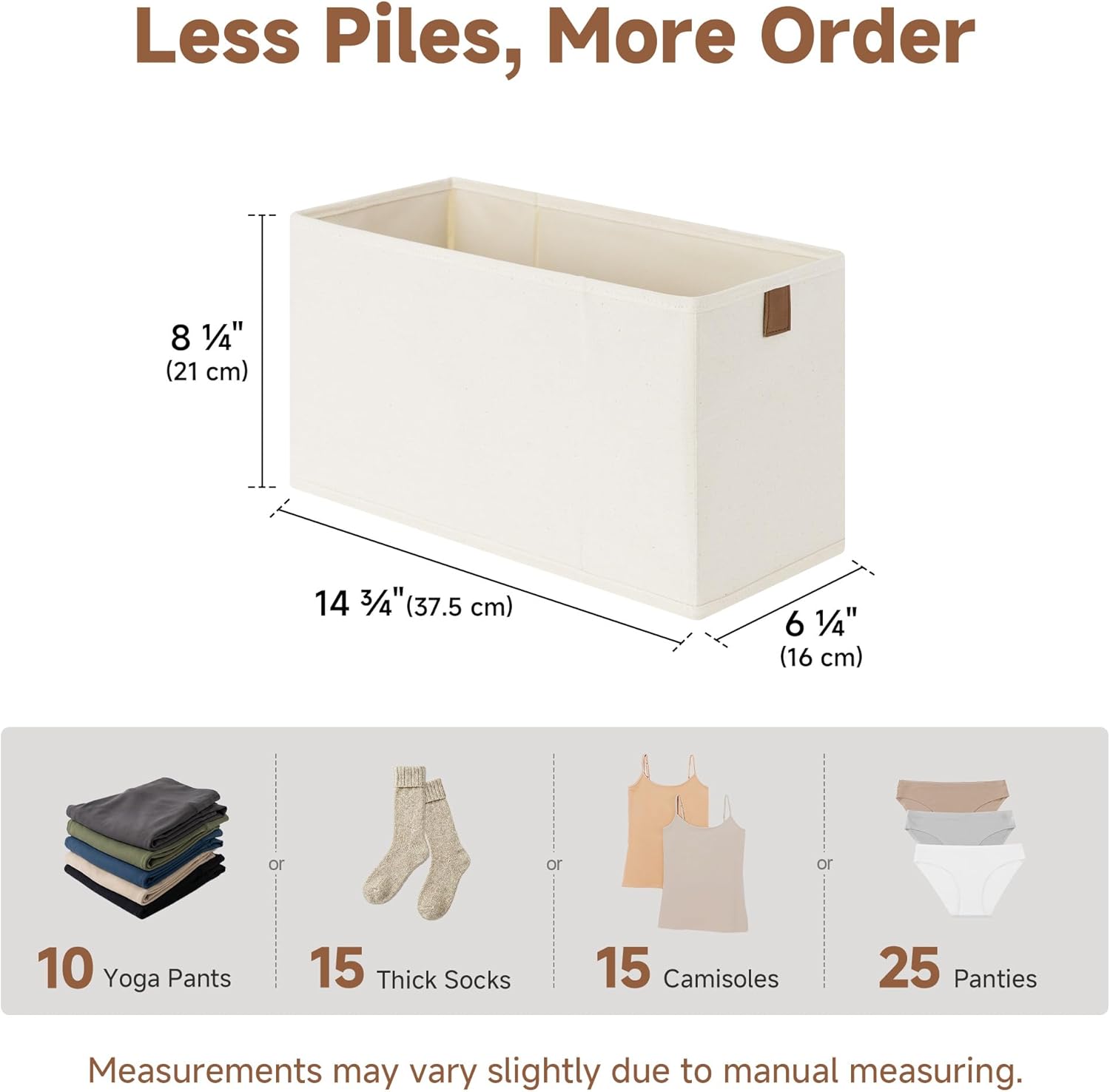 Small Storage Bins / Beige / 6.25'' Width / Set of 4