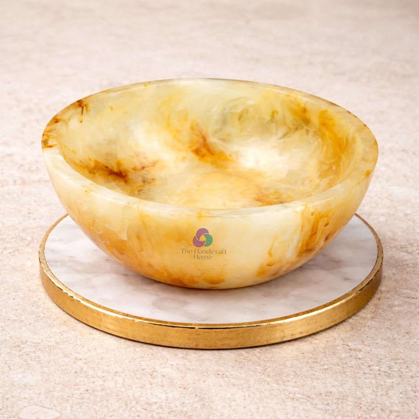 Elegant Handcrafted Resin Bowl / Honey Onyx