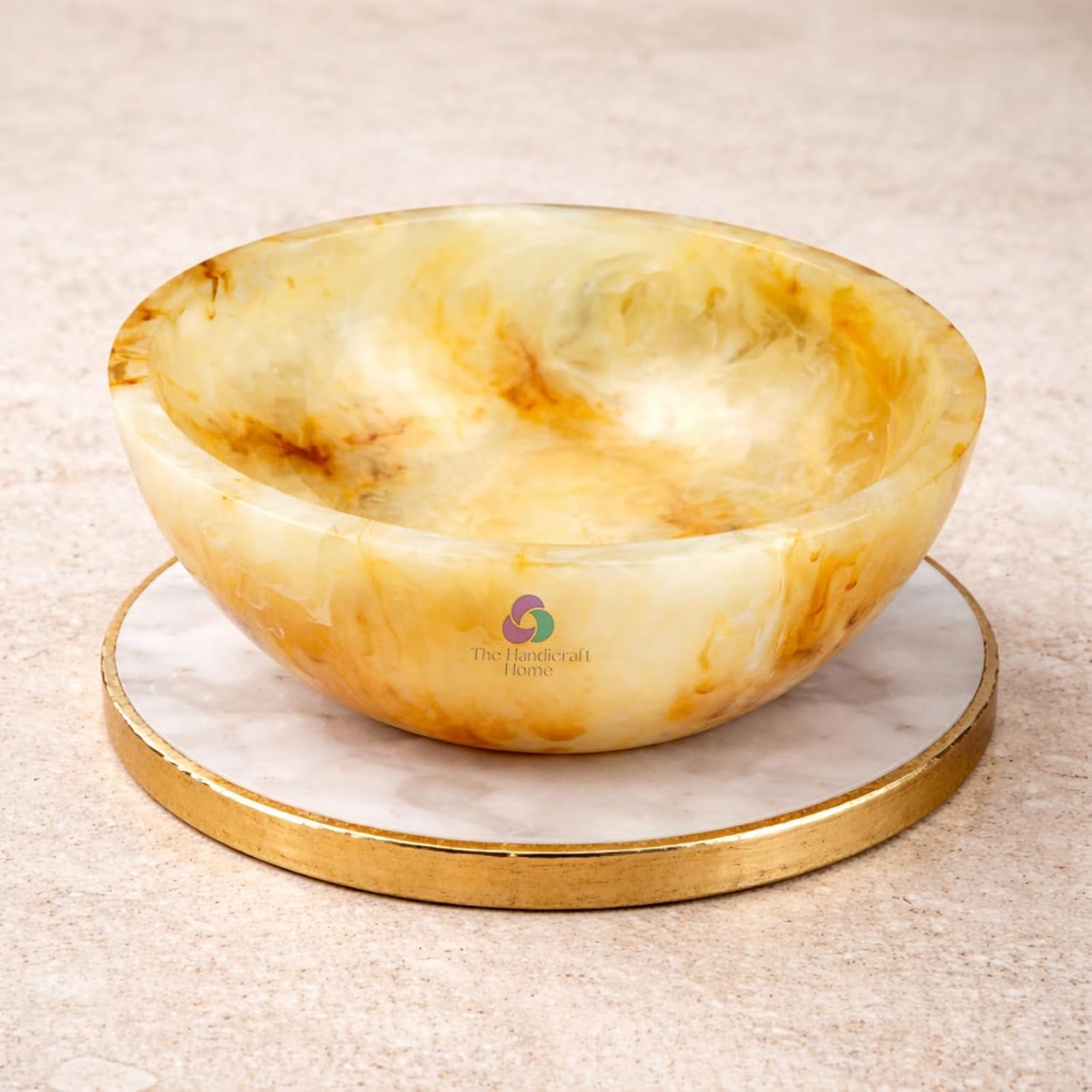 Elegant Handcrafted Resin Bowl / Honey Onyx
