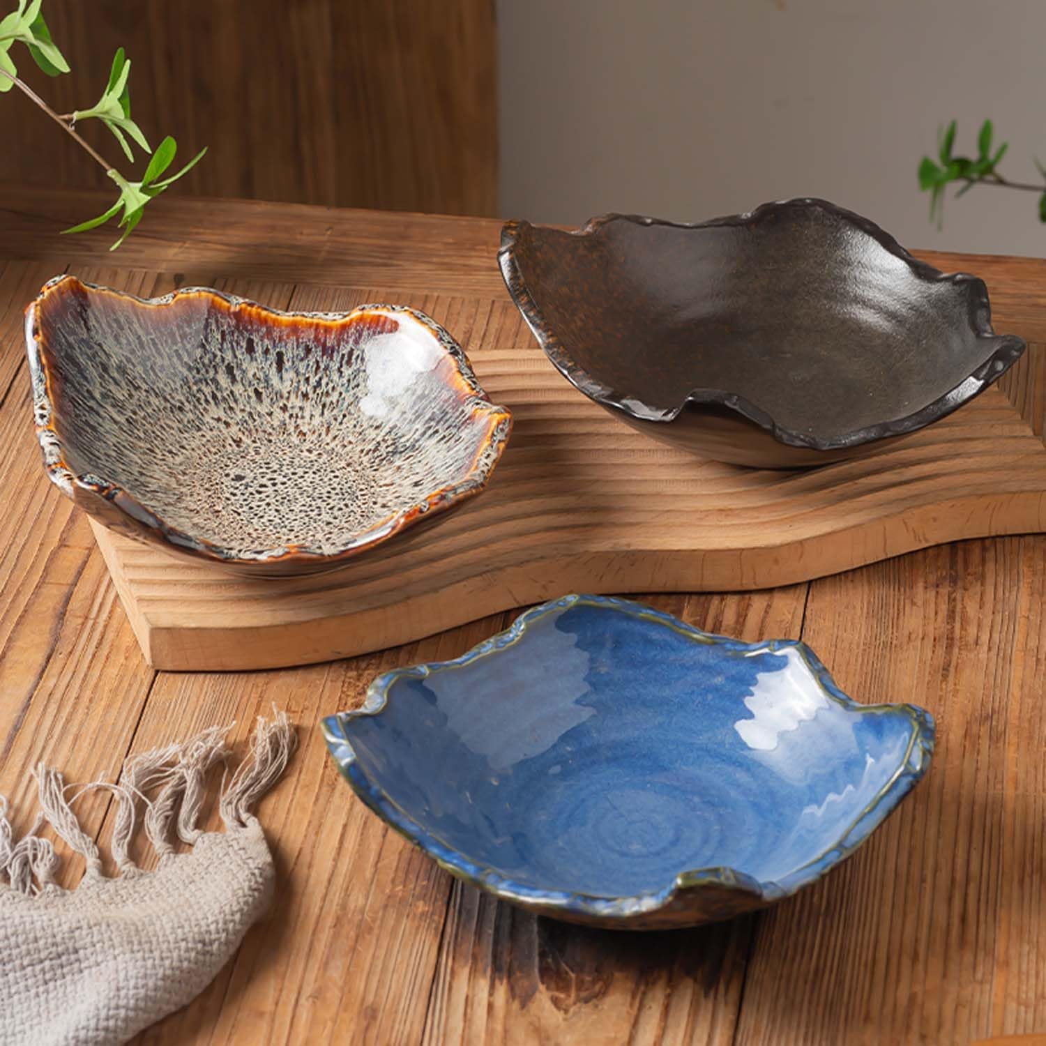 8" Small Ceramic Decorative Bowl 1 Pice / Blue