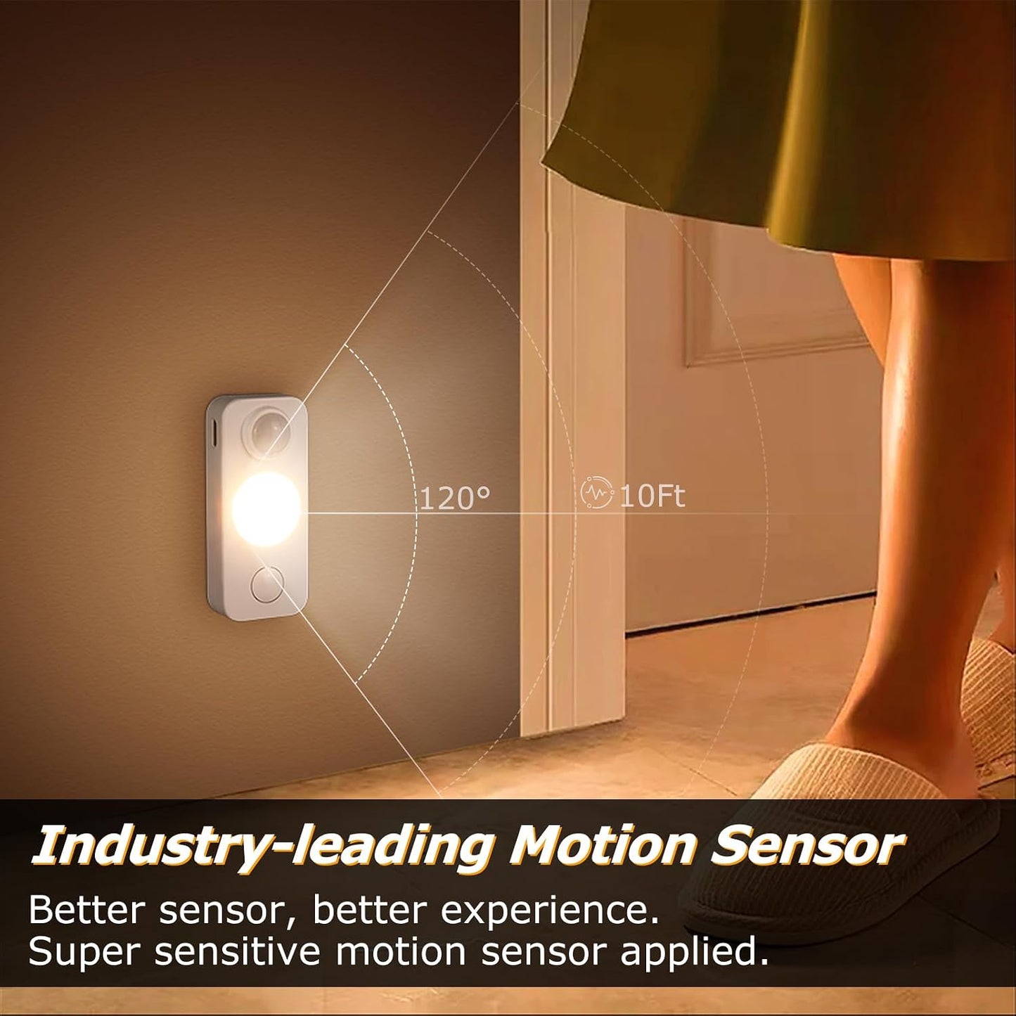 NIEGNOWOO LED Motion Sensor Puck Lights, Rechargeable Cabinet Lights, Stick on Wireless LED Night Light for Closet