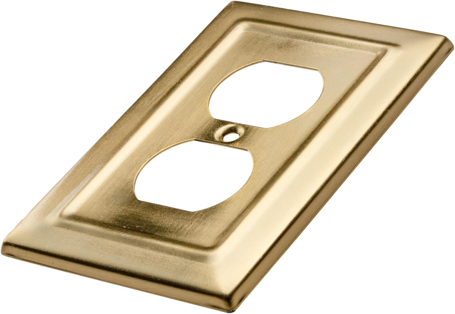 Monarch Abode Duplex Outlet Cover Plate – 1-Gang Brushed Gold Plug Wall Plates, Electrical Outlet Cover Plates