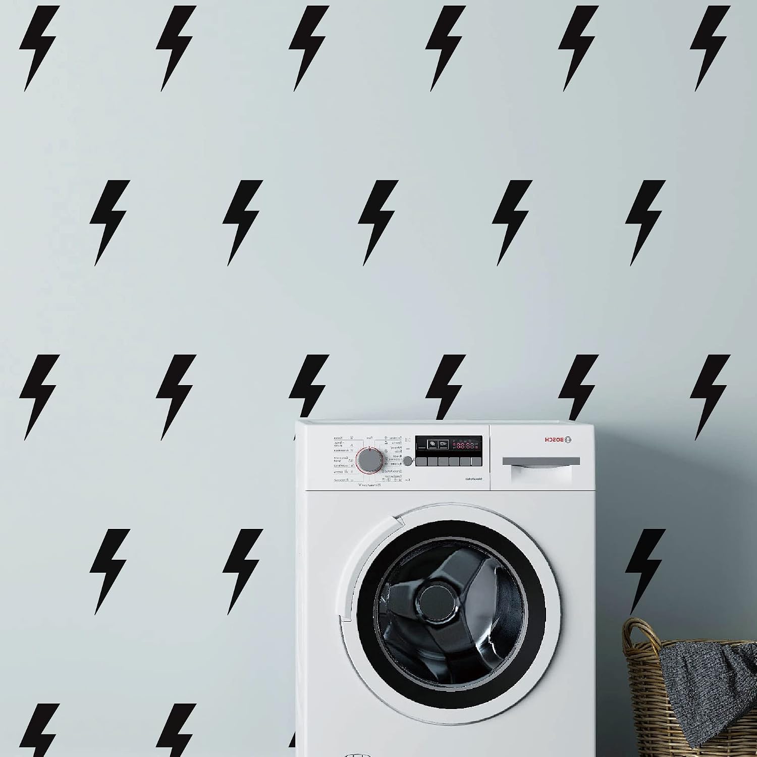 Peel and Stick Modern Thunder Stickers for Teens Boys Girls Students / Black