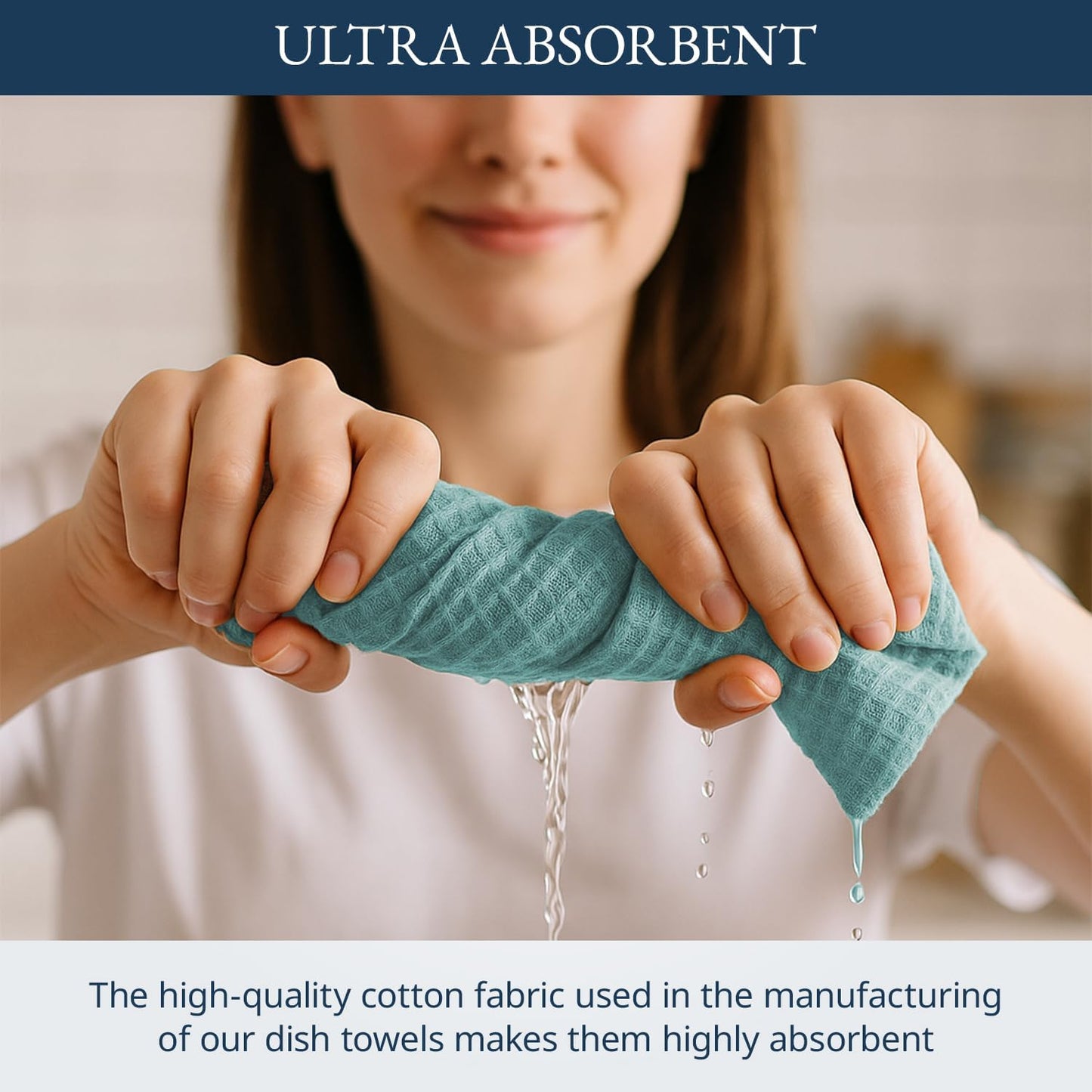LANE LINEN Kitchen Towels & Dishcloths Set of 12-100% Cotton, Quick-Drying 18” x 28” Absorbent Dish & Tea Towels, Soft